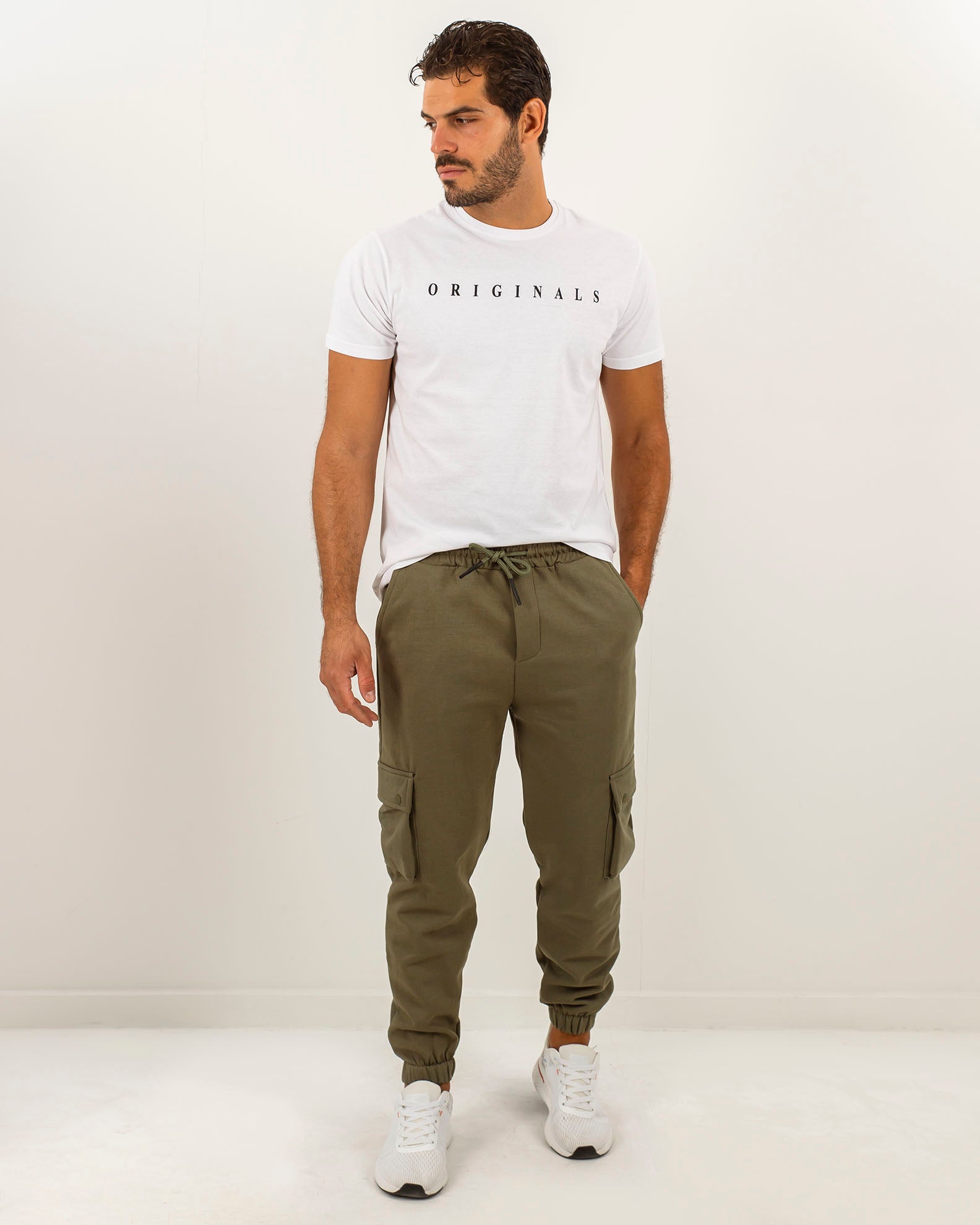 Men's cargo jogger pants 'Takis'-KHAKI - Main Image