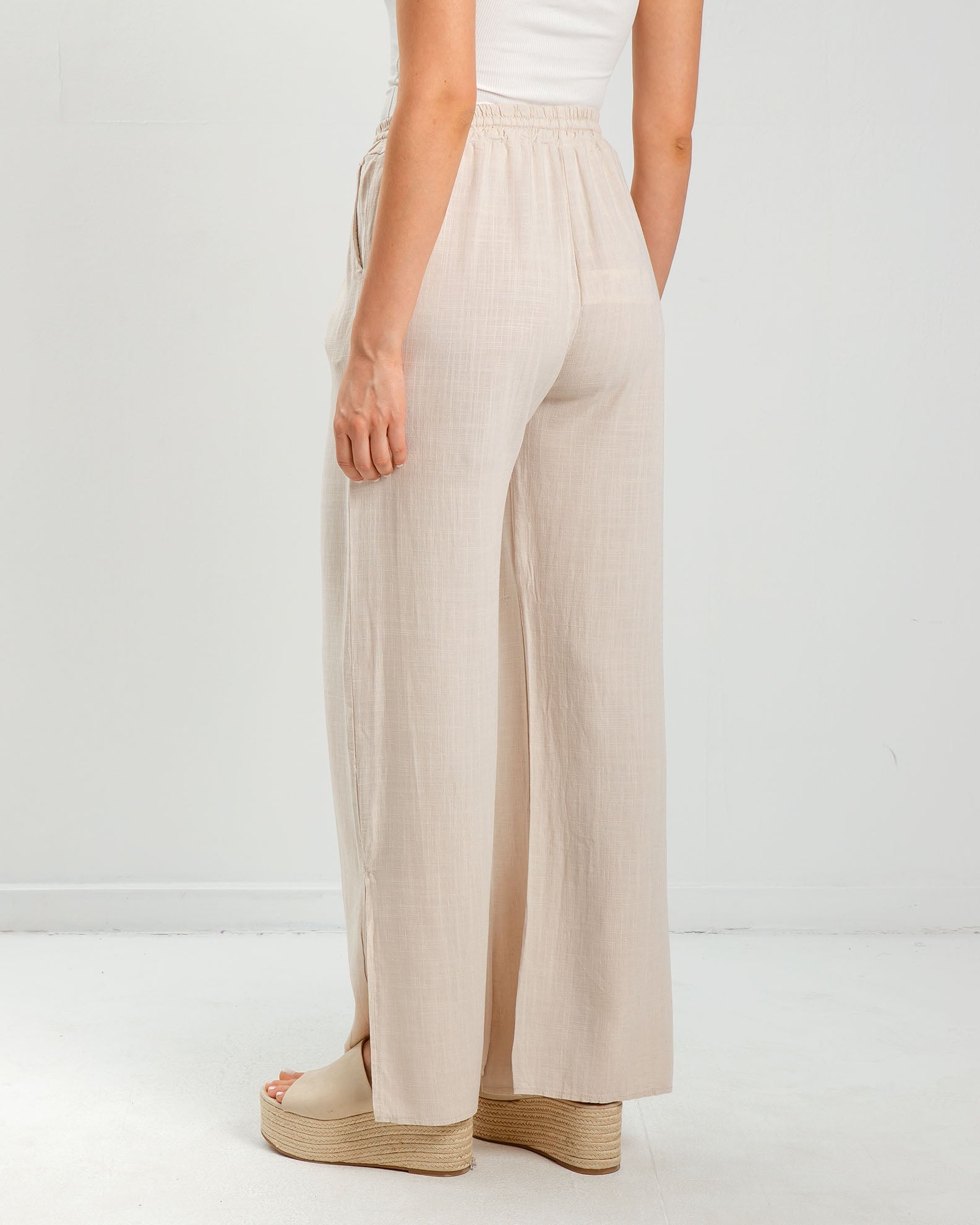 Women's linen look pants 'Rita'-sabbia