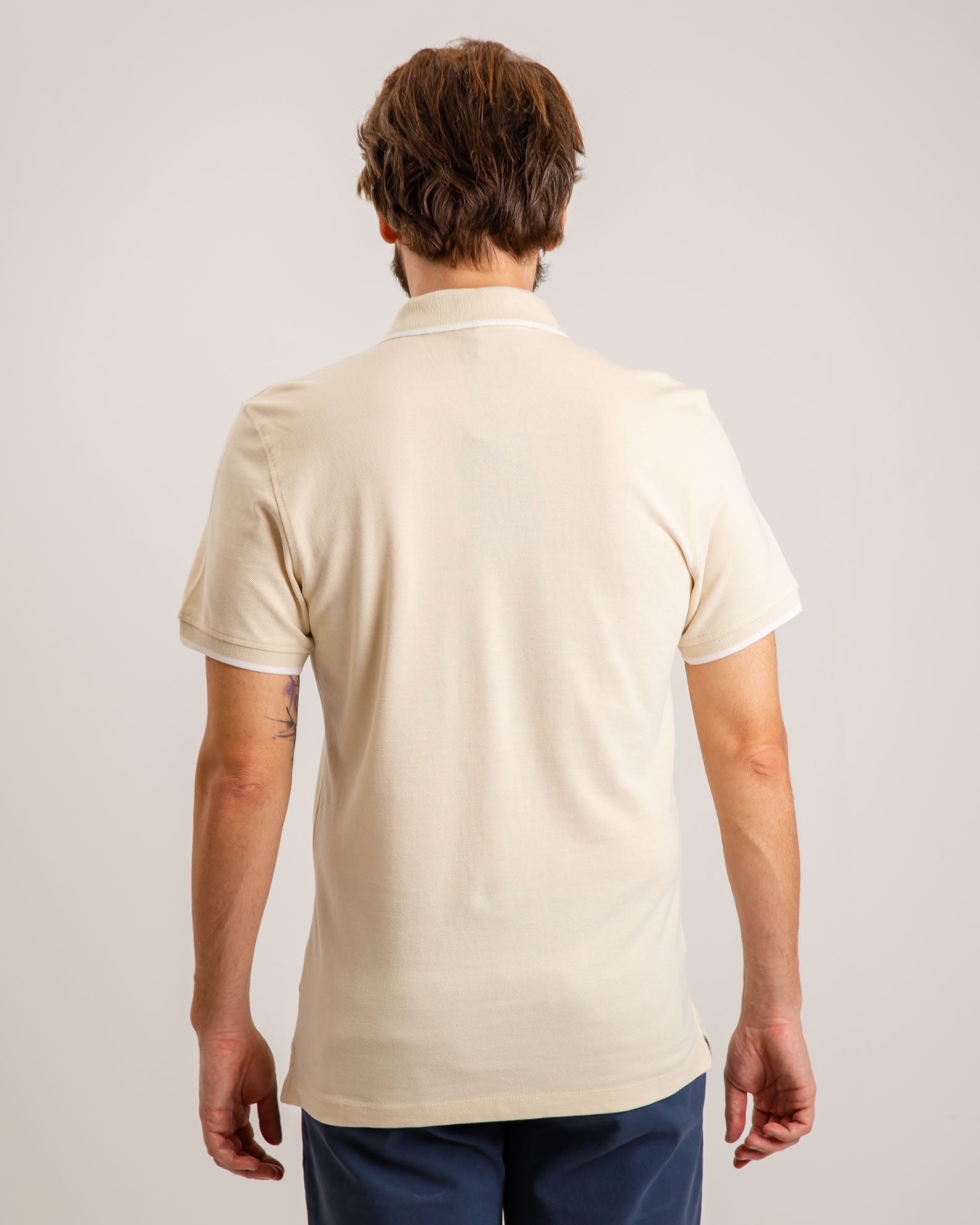 Men's Short Sleeve Polo Shirt-Oyster Grey