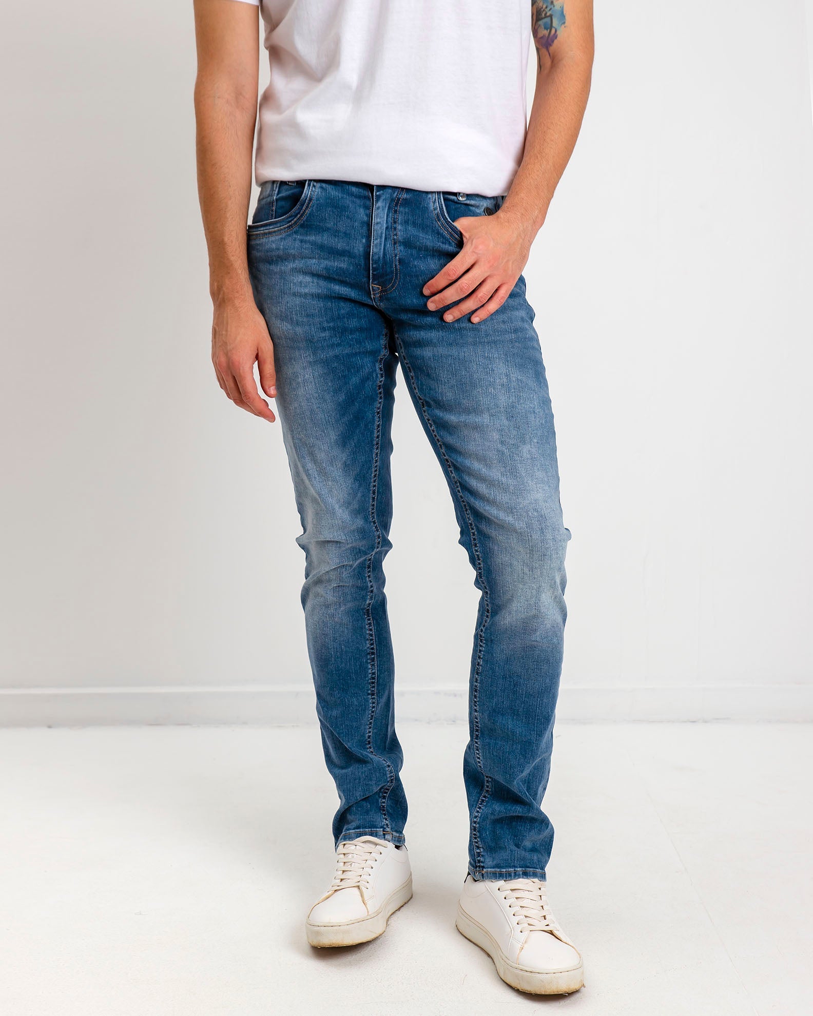 Men's denim pants-Denim Middle blue