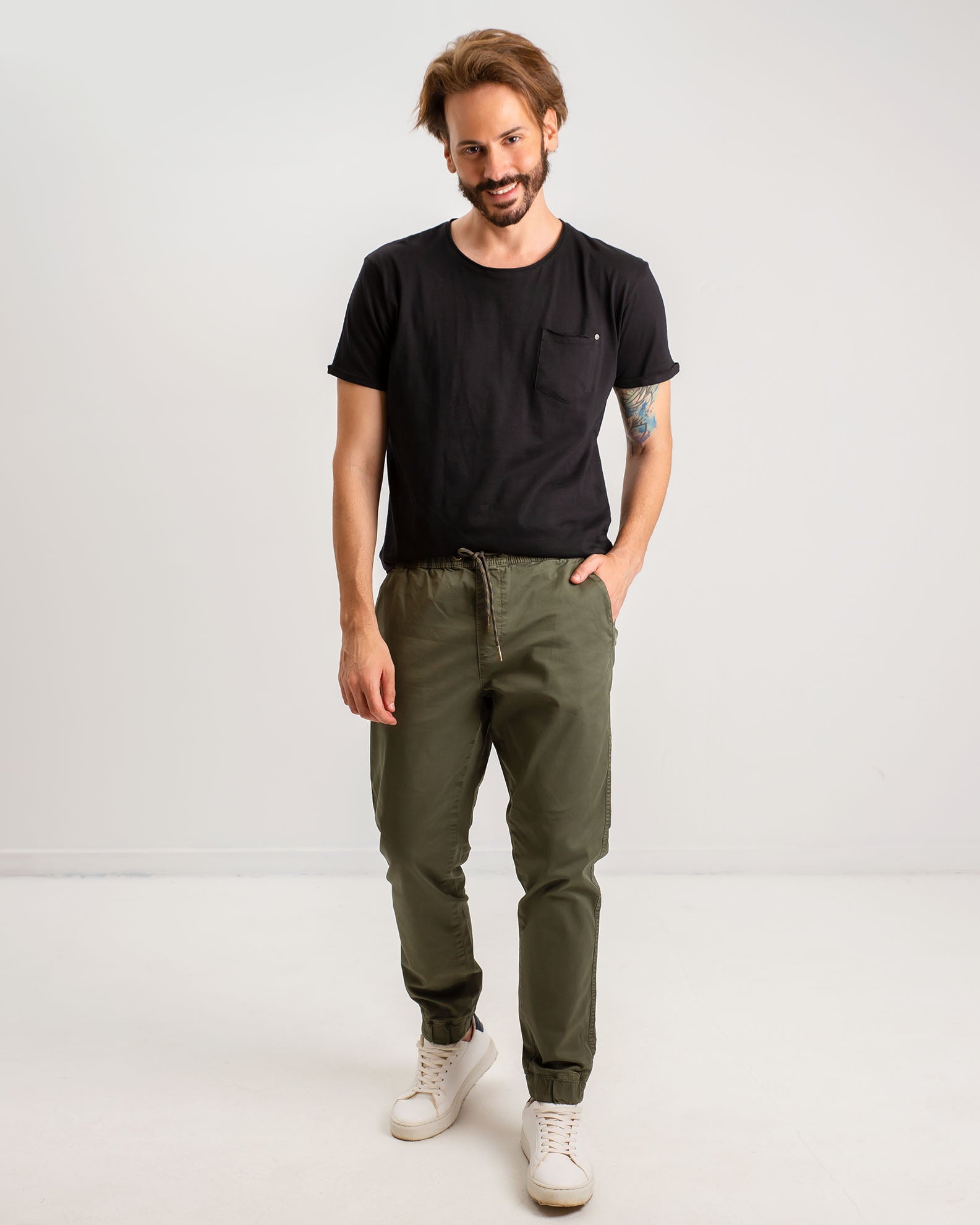 Men's elasticated trousers-Forest Night