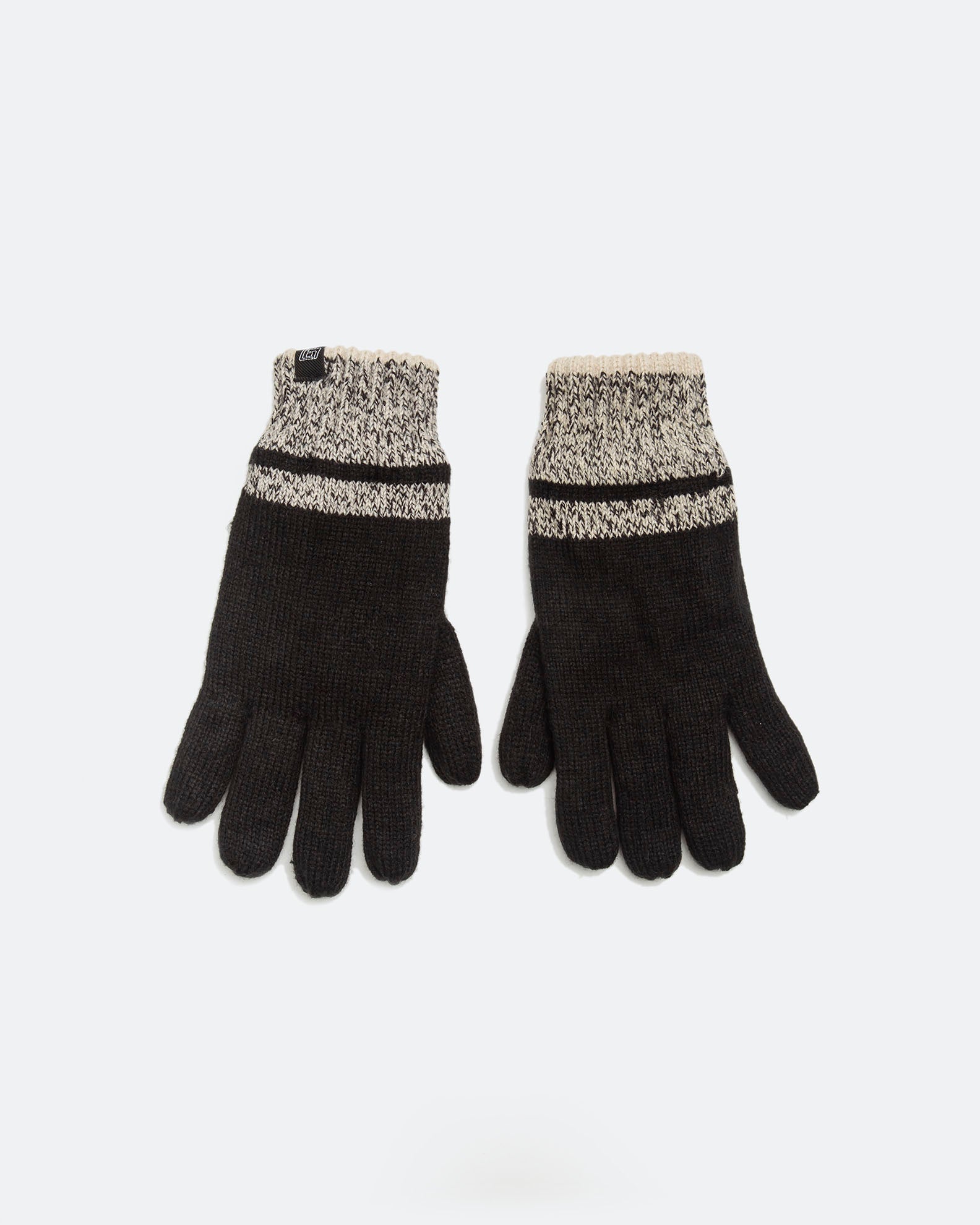 GLOVES WITH JACQUARD KNIT LINING-Black