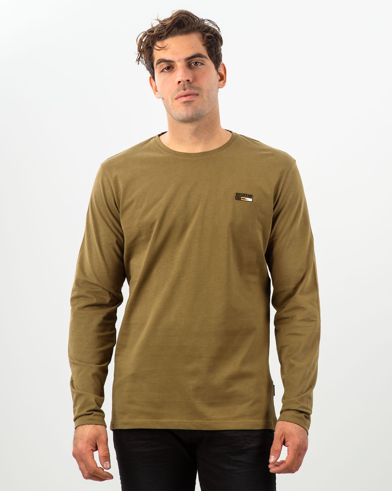 Men's long sleeve shirt-Military Olive