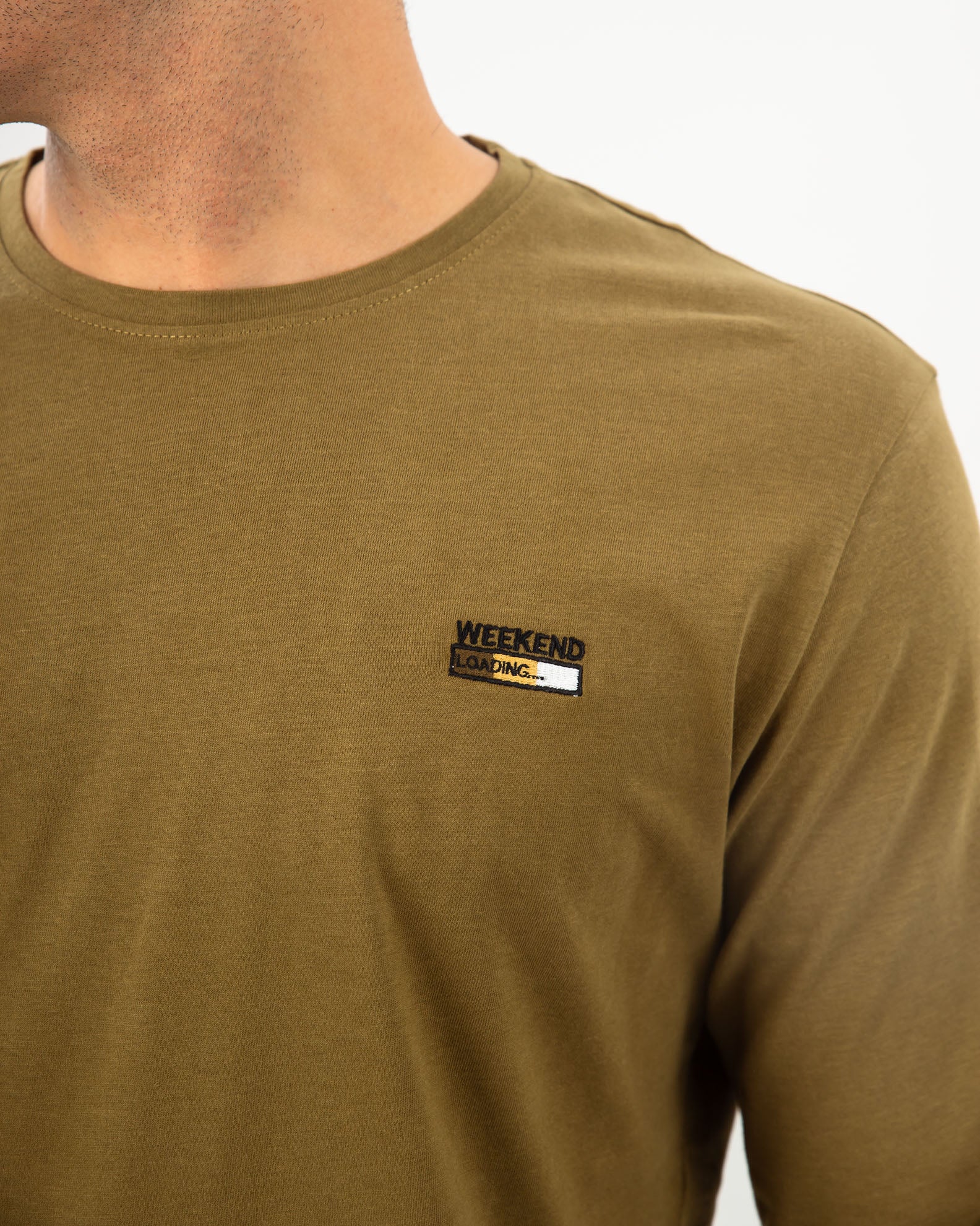 Men's long sleeve shirt-Military Olive