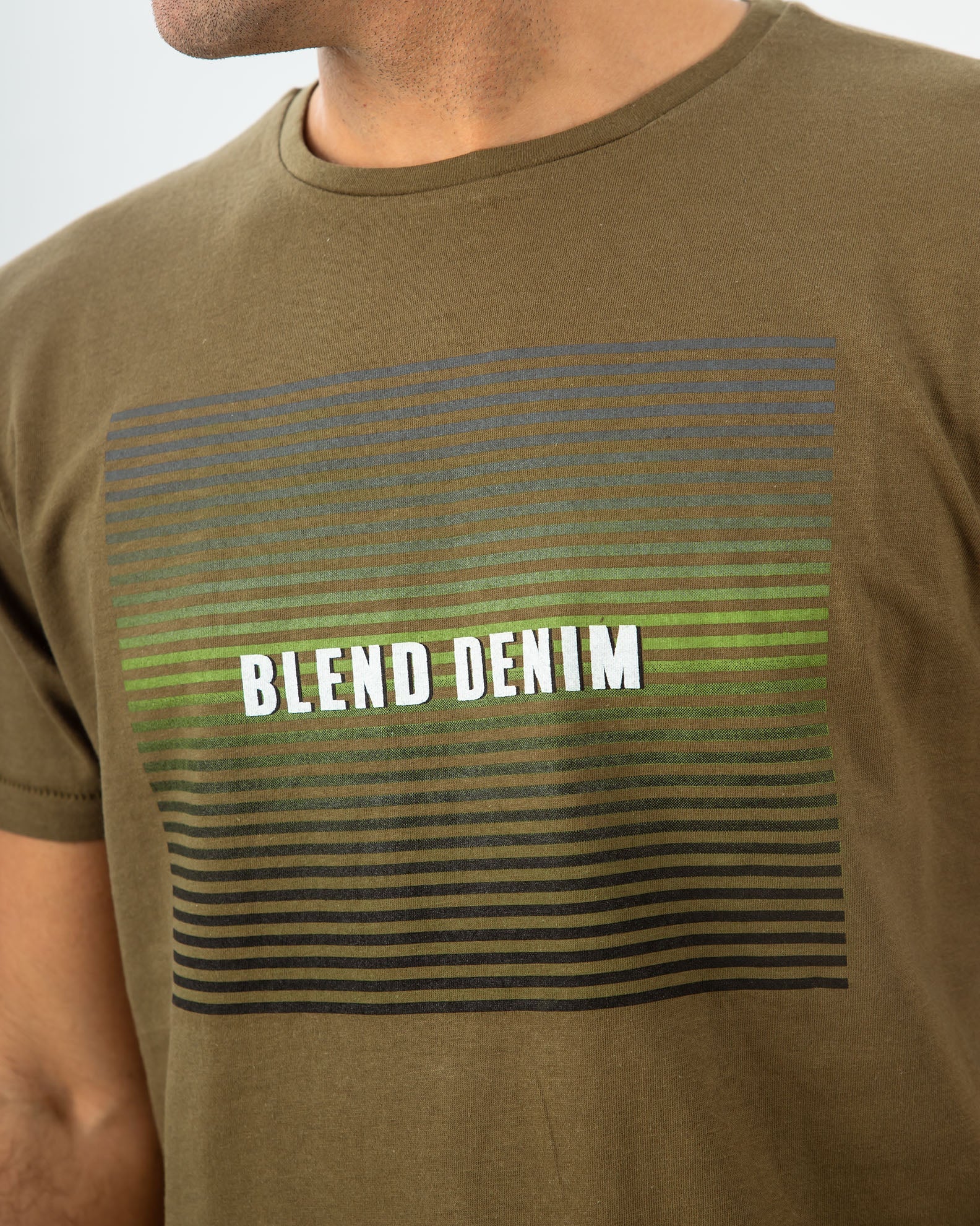 Men's Short Sleeve Print T-Shirt-Military Olive