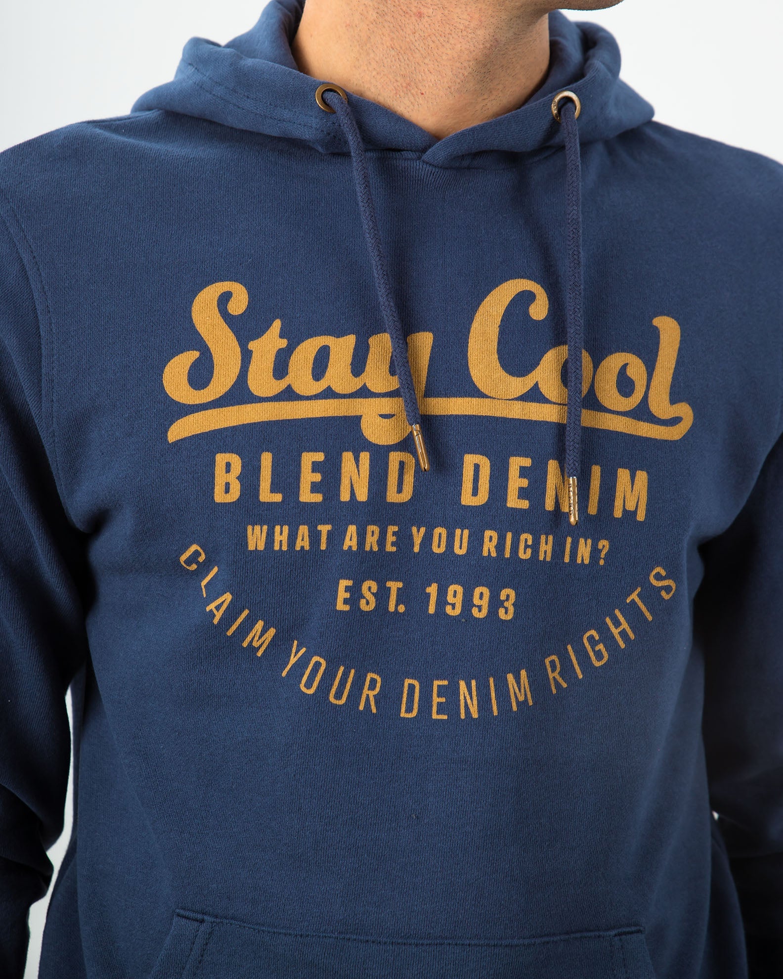 Men's Hoodie with Print-DRESS BLUES