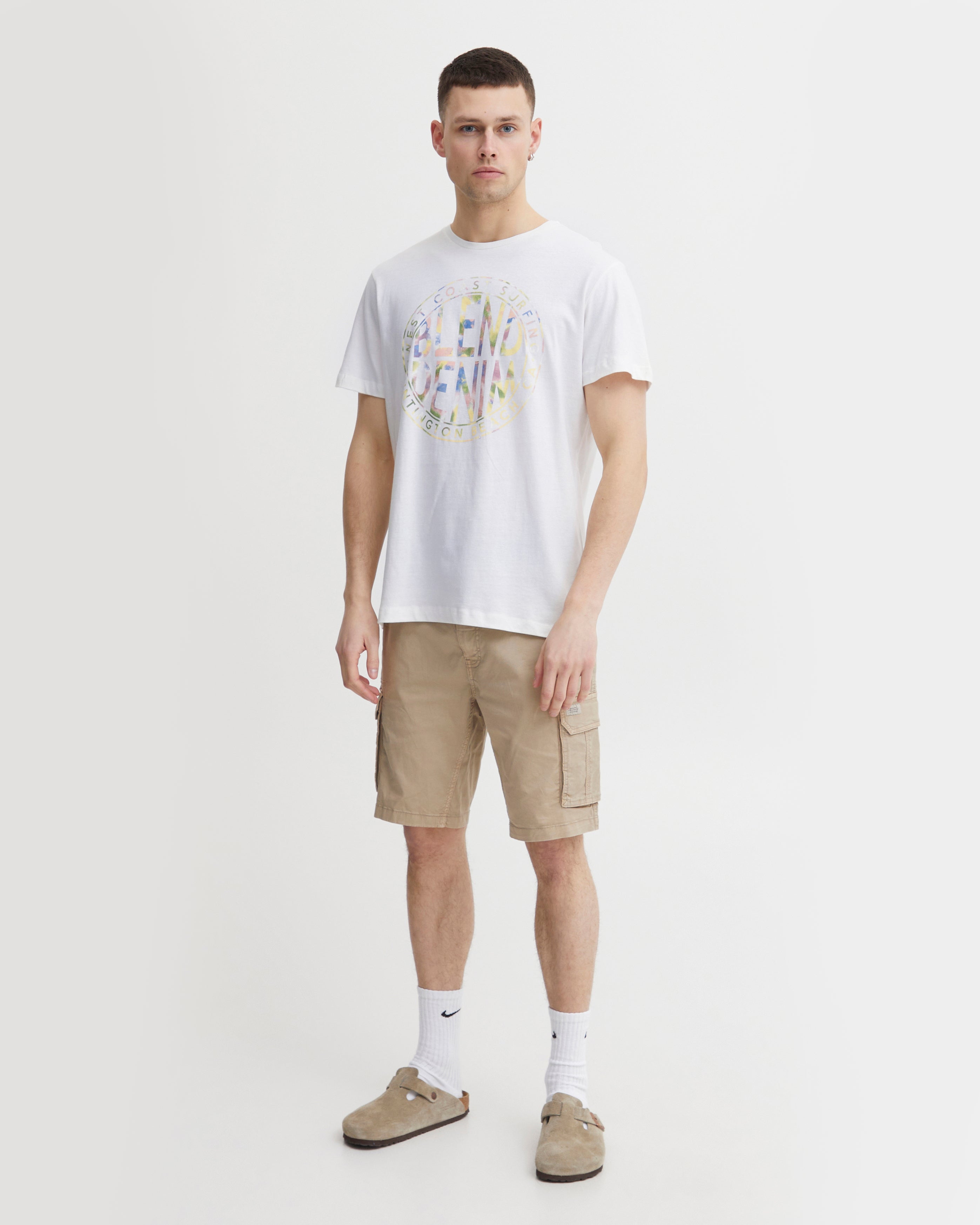 Men's Short Sleeve Print T-Shirt-Snow White