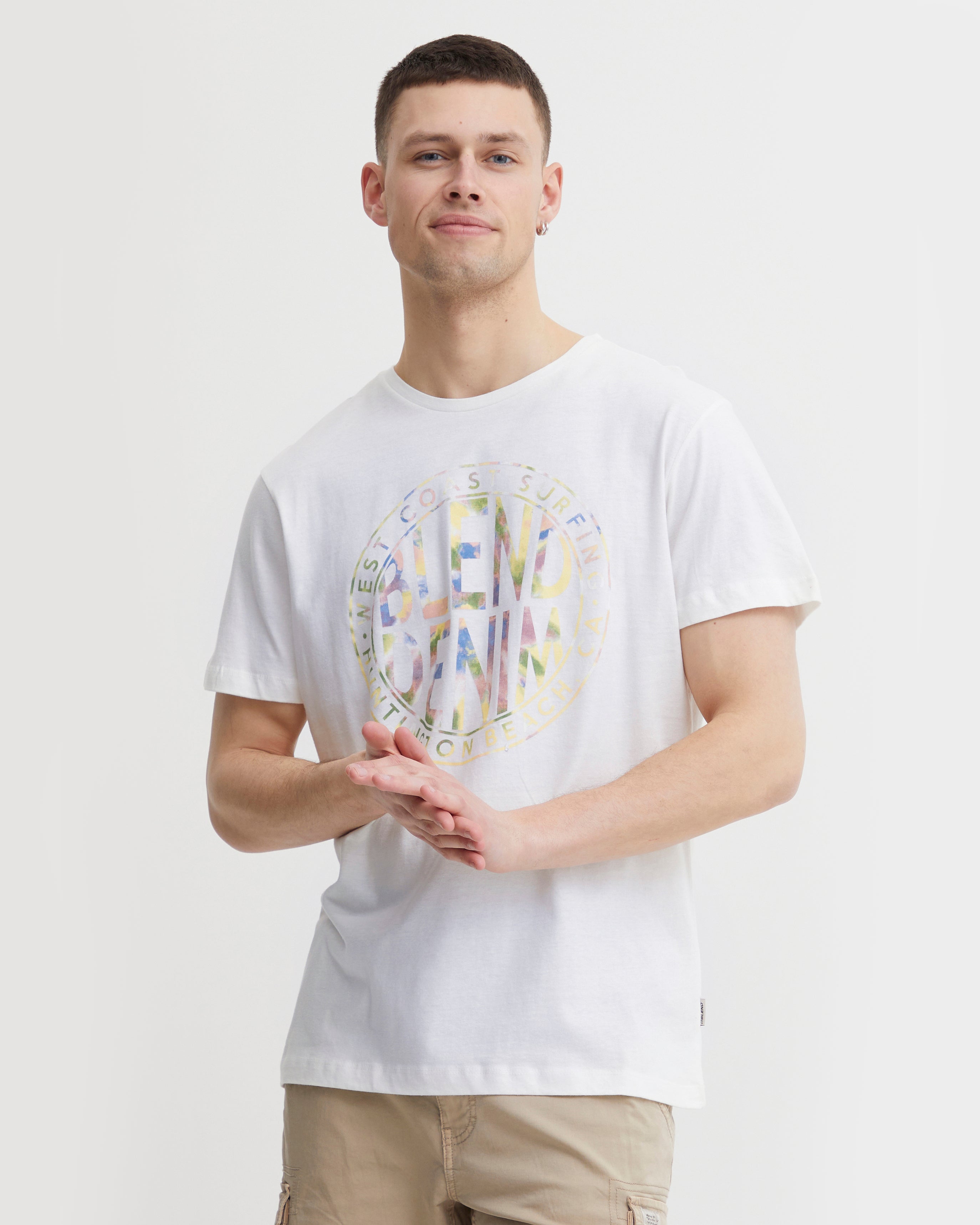 Men's Short Sleeve Print T-Shirt-Snow White