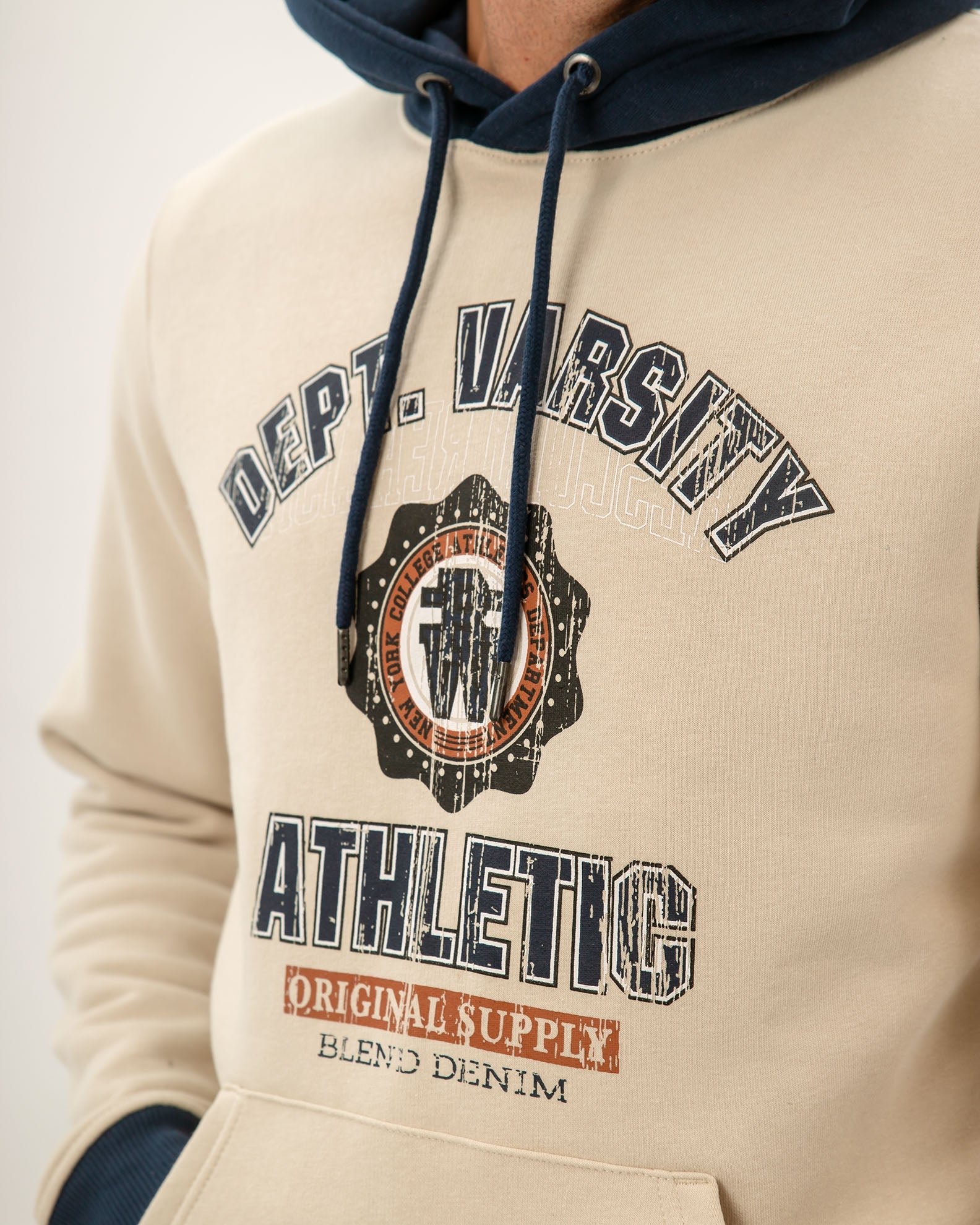 Men's Hoodie With Print - Oyster Grey