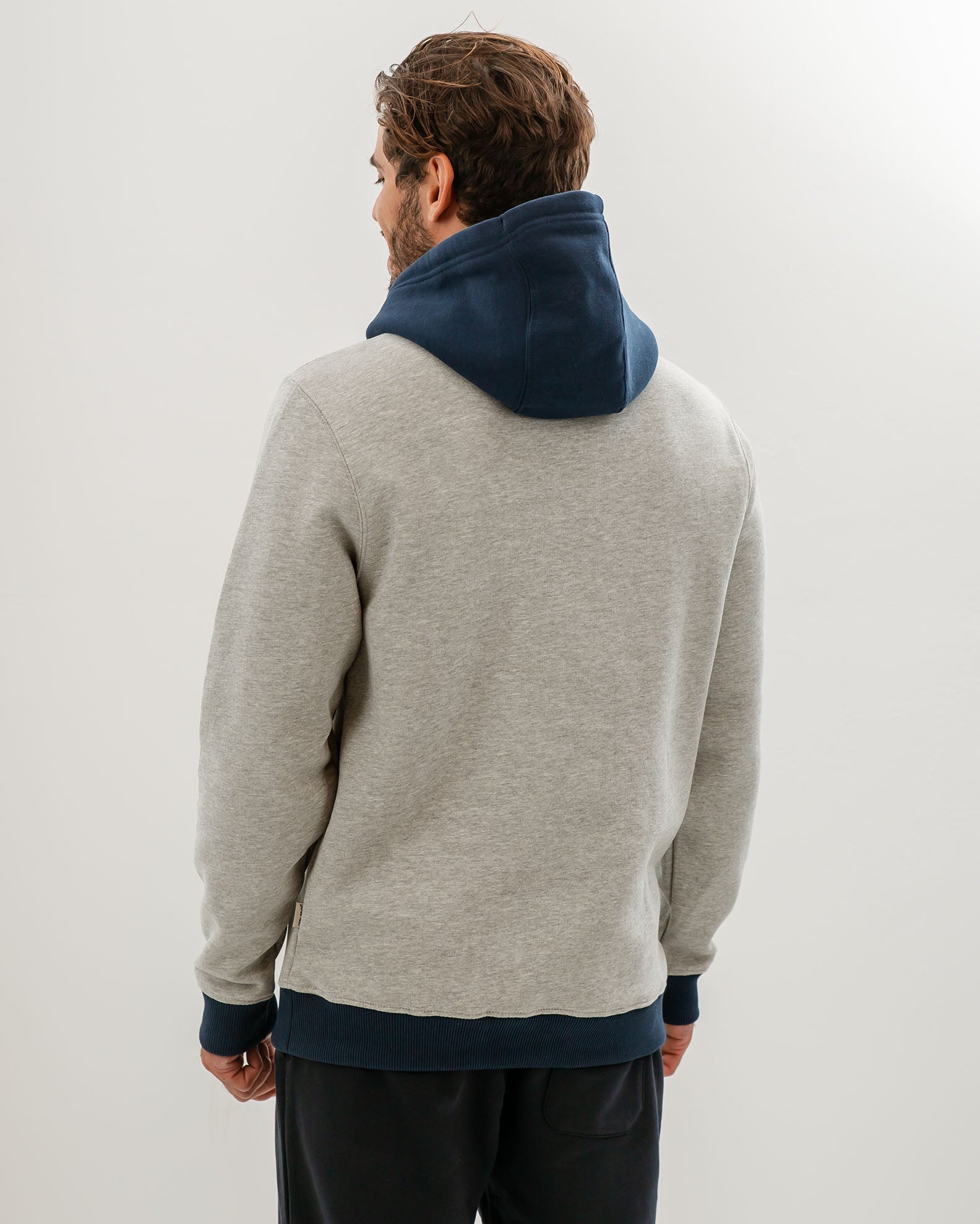 Men's Hoodie with Print - Stone Mix