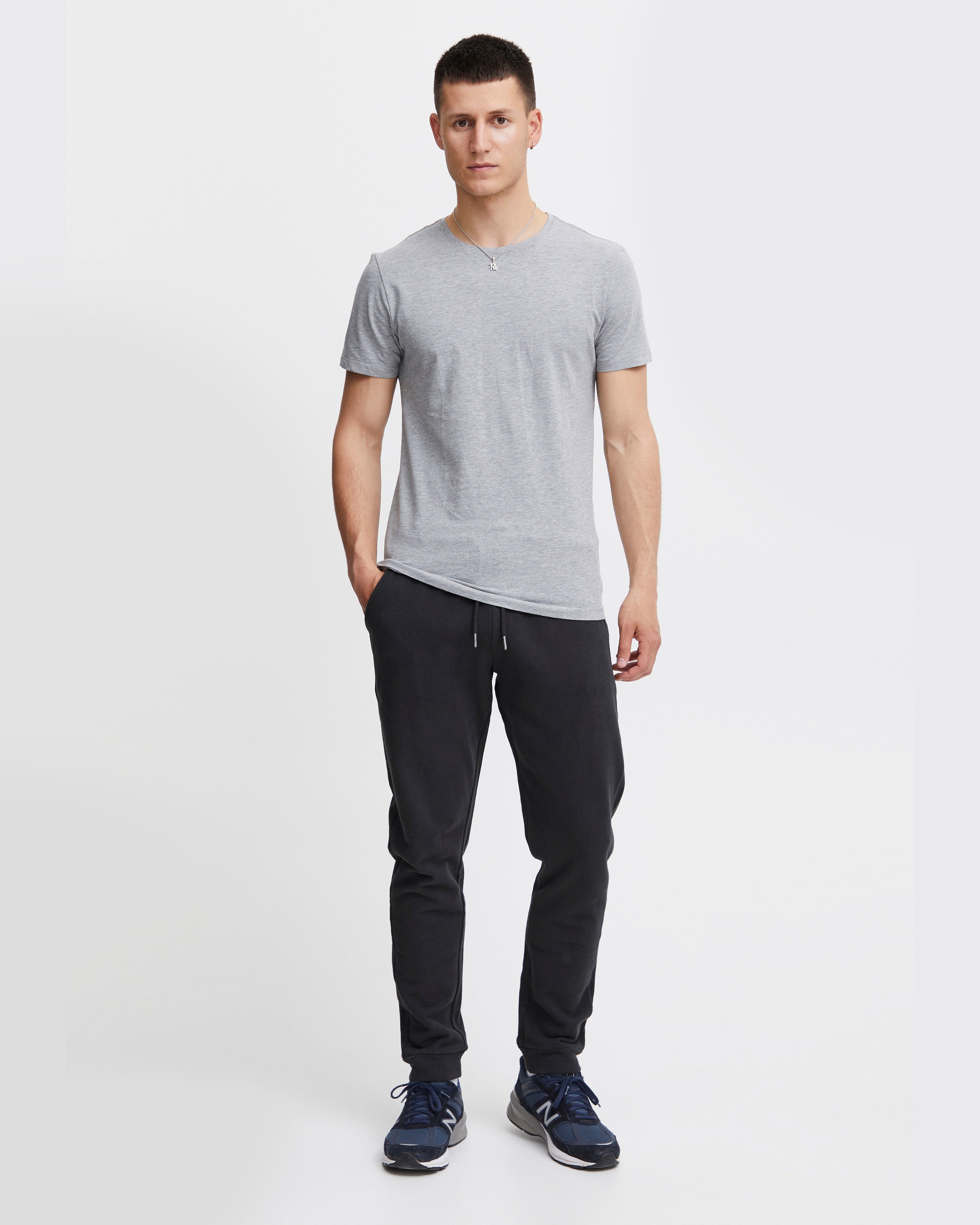 Men's Sweatpants with Elastic Hem-Black