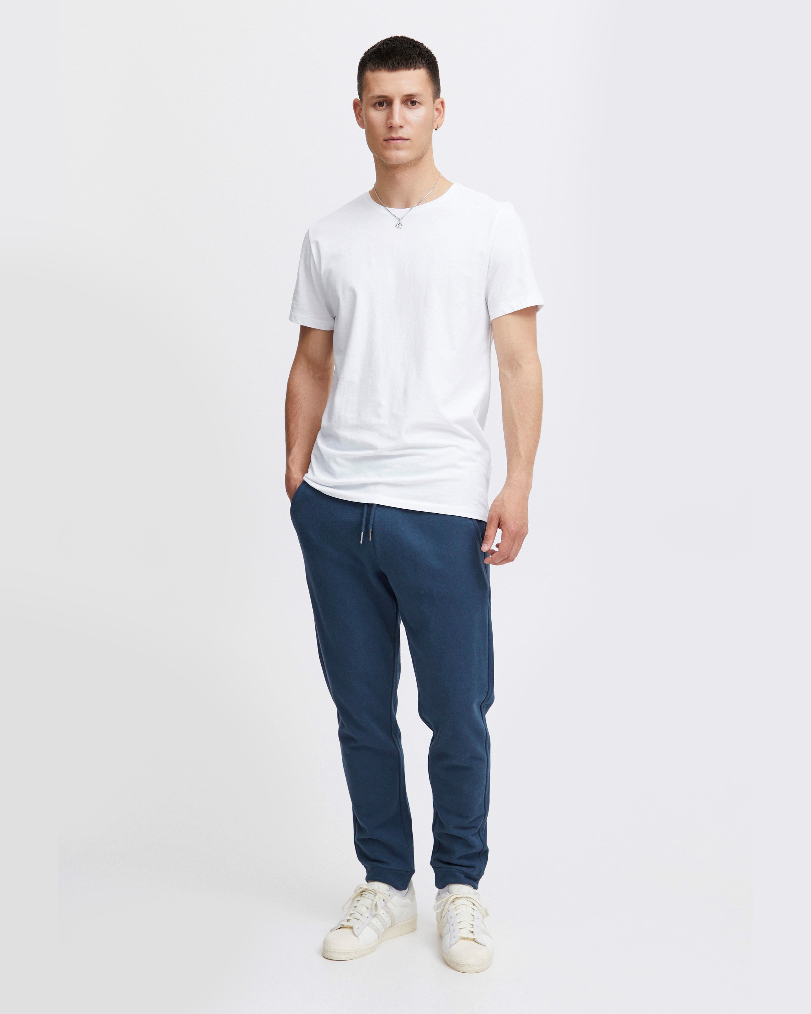 Men's Sweatpants with Elastic Hem-Dress Blues