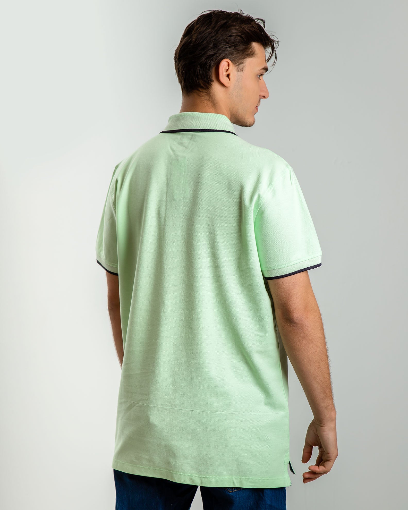 Men's Polo Shirt with Spray Collar