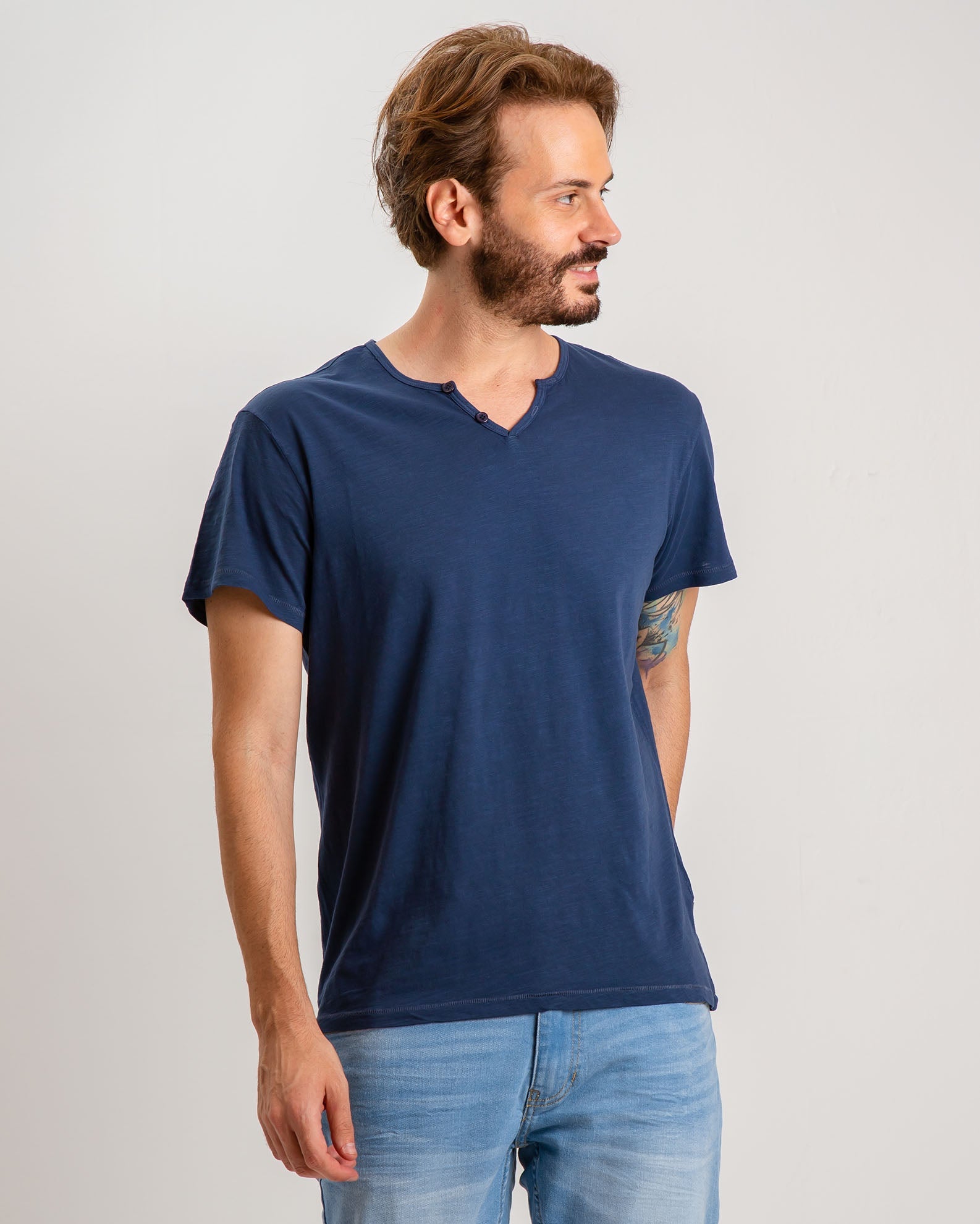 Men's t-shirt blue short sleeve-Dress Blues