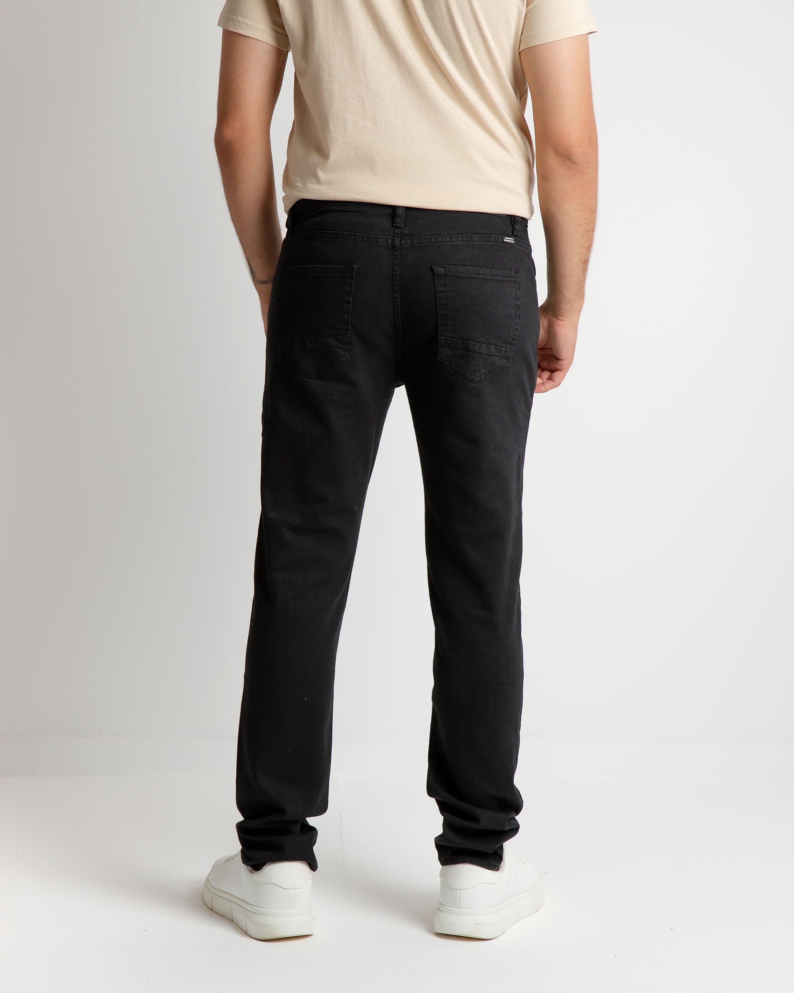 Men's jeans with washed-out look-Denim black