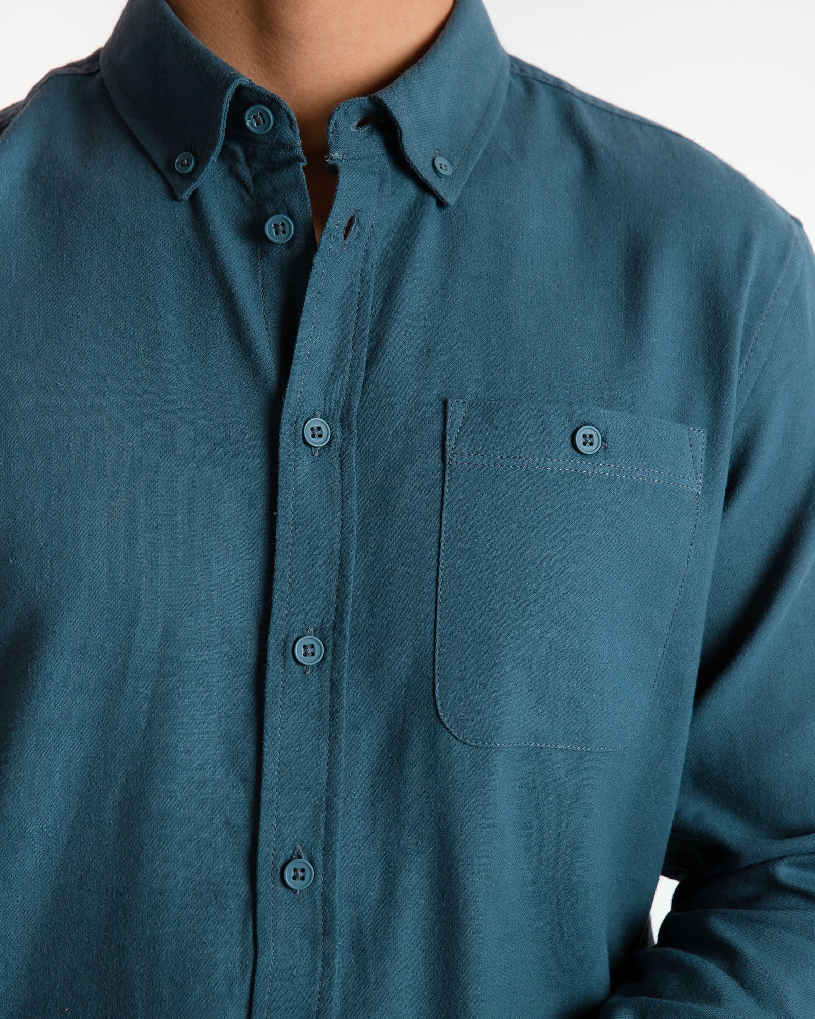 Men's Long Sleeve Shirt with Collar-Orion Blue