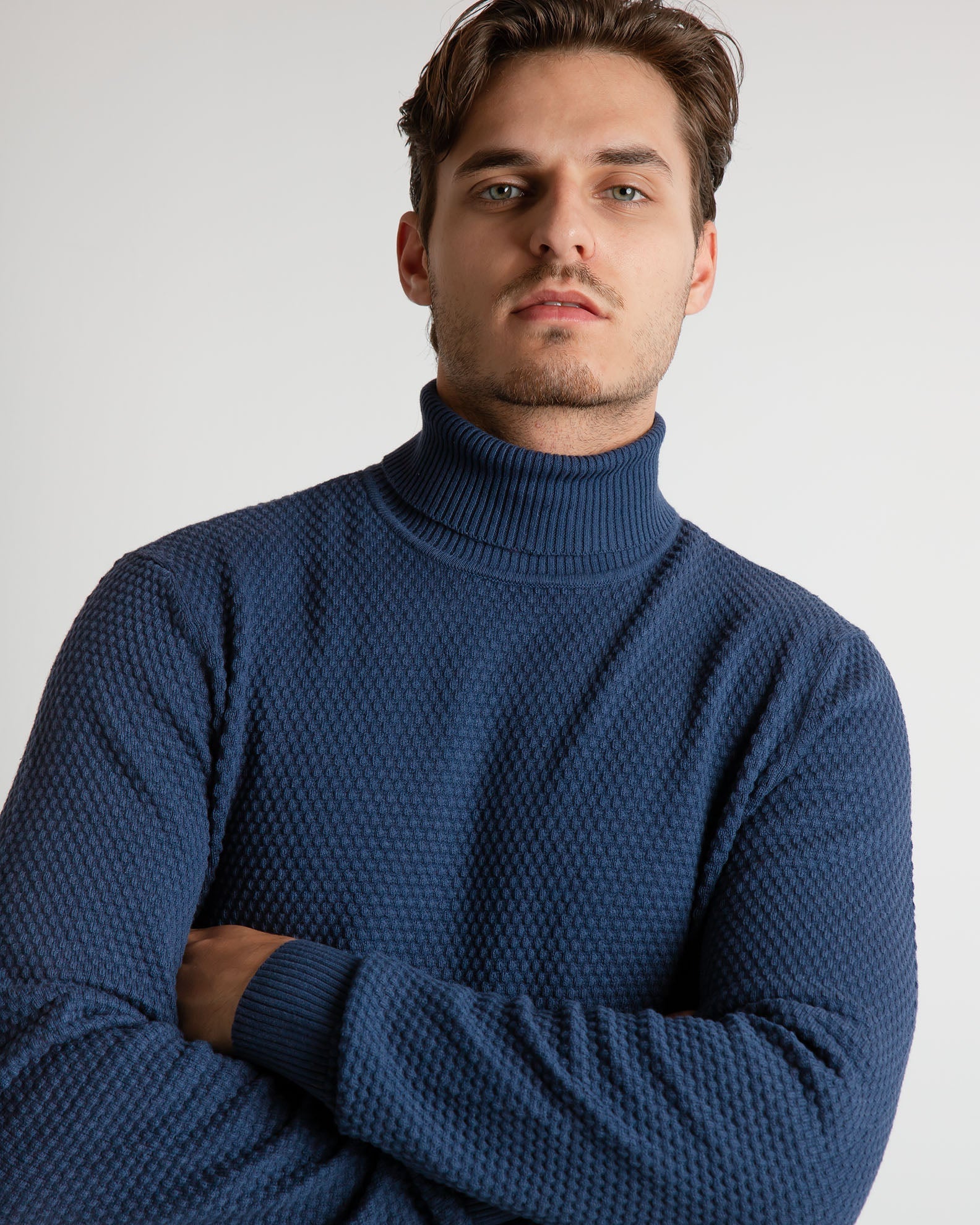 Men's Knit Pattern Sweater-Dress Blues