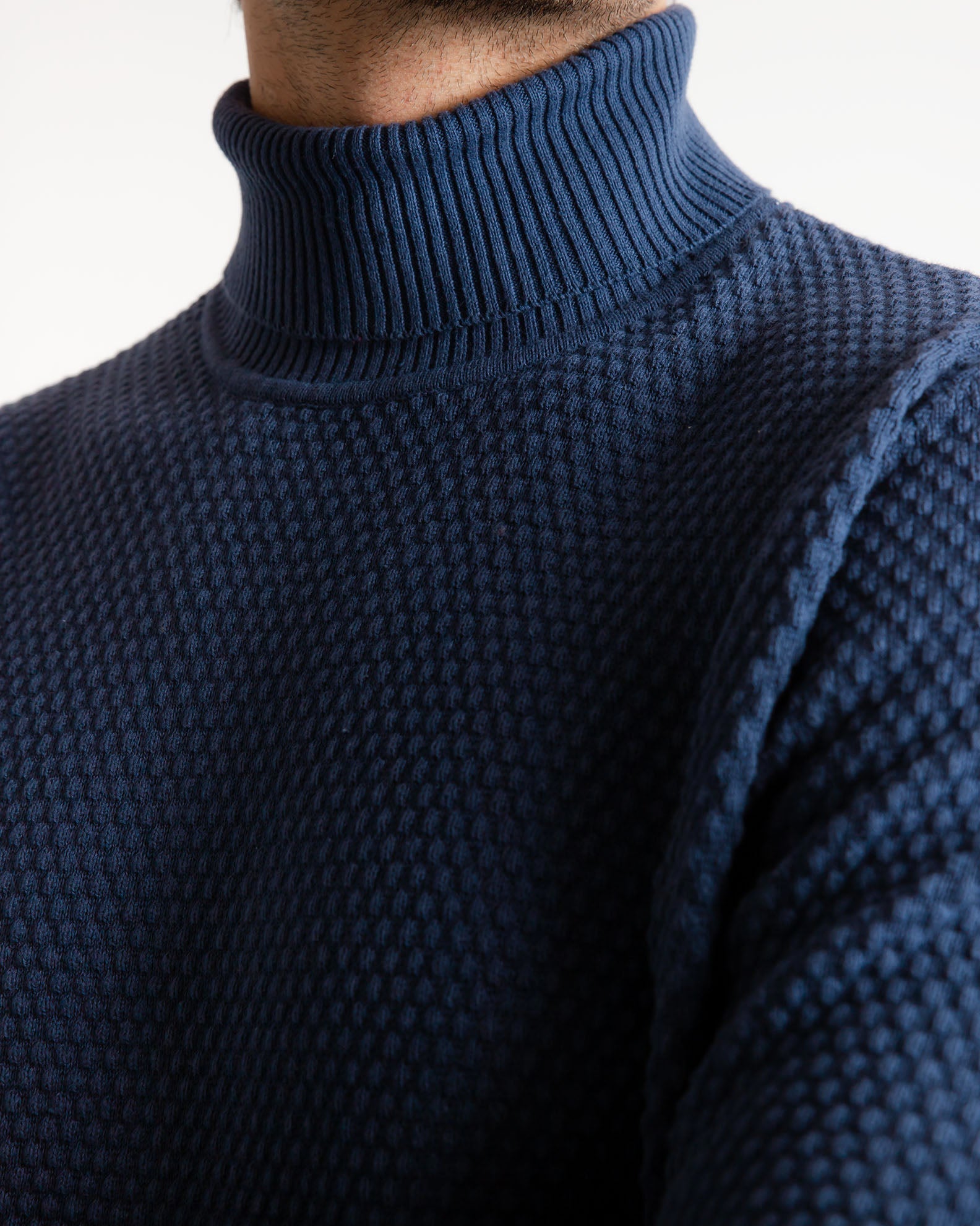 Men's Knit Pattern Sweater-Dress Blues