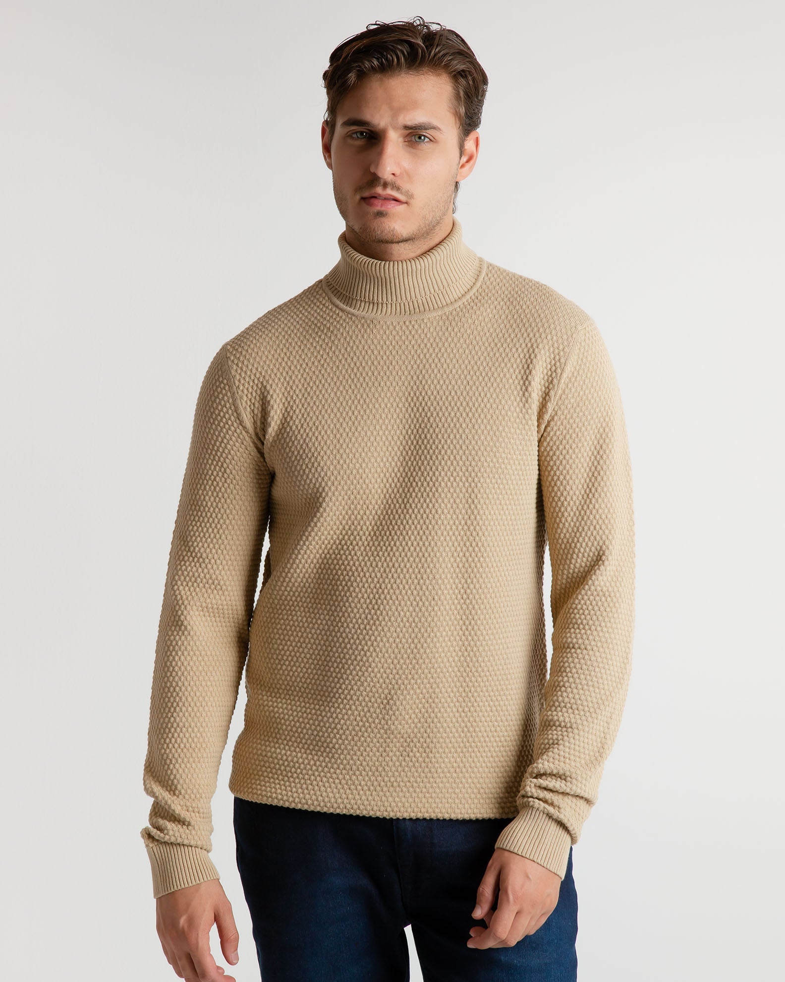 Cornstalk Knit Pattern Men's Sweater