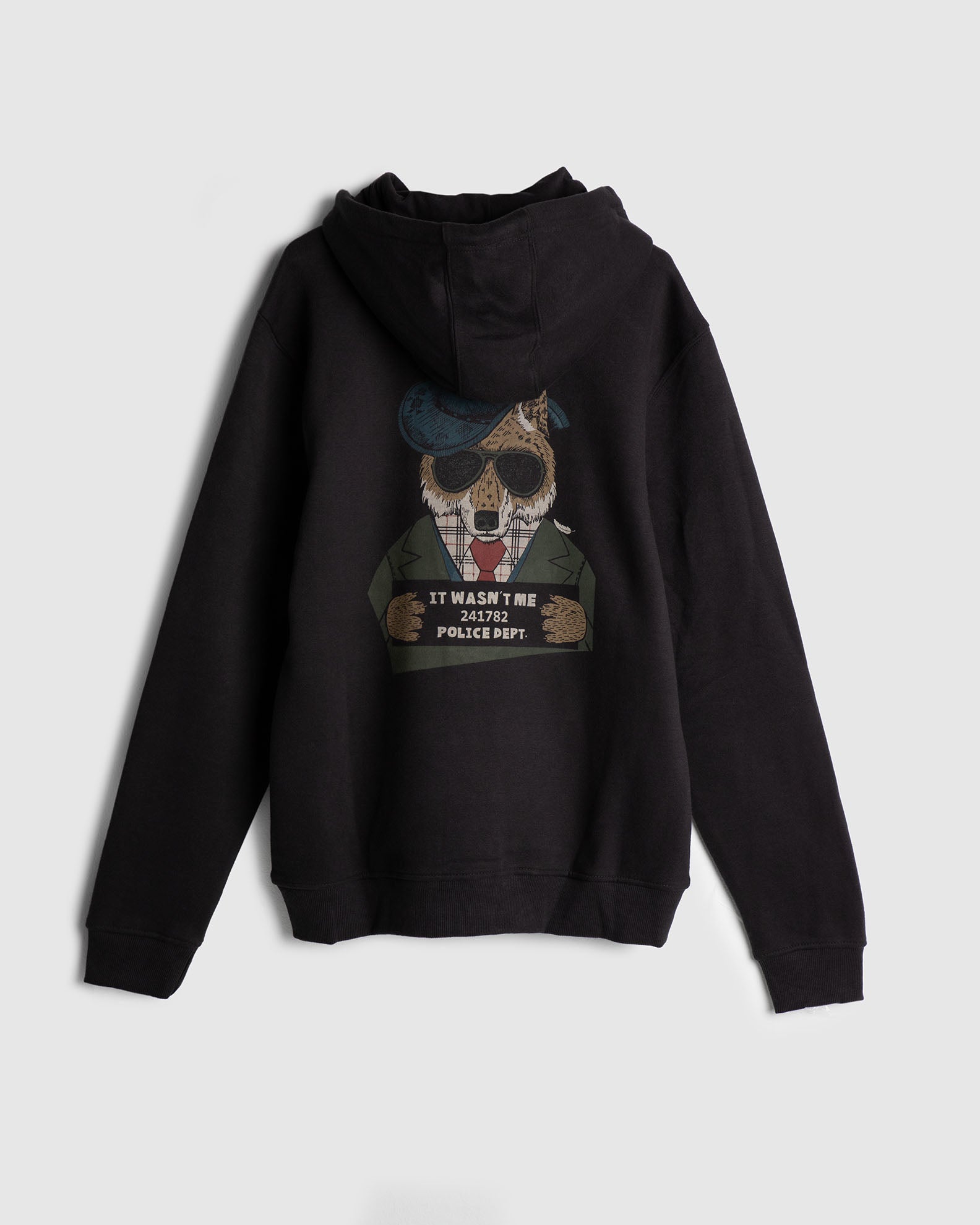 Back Print Hoodie For Men-Black