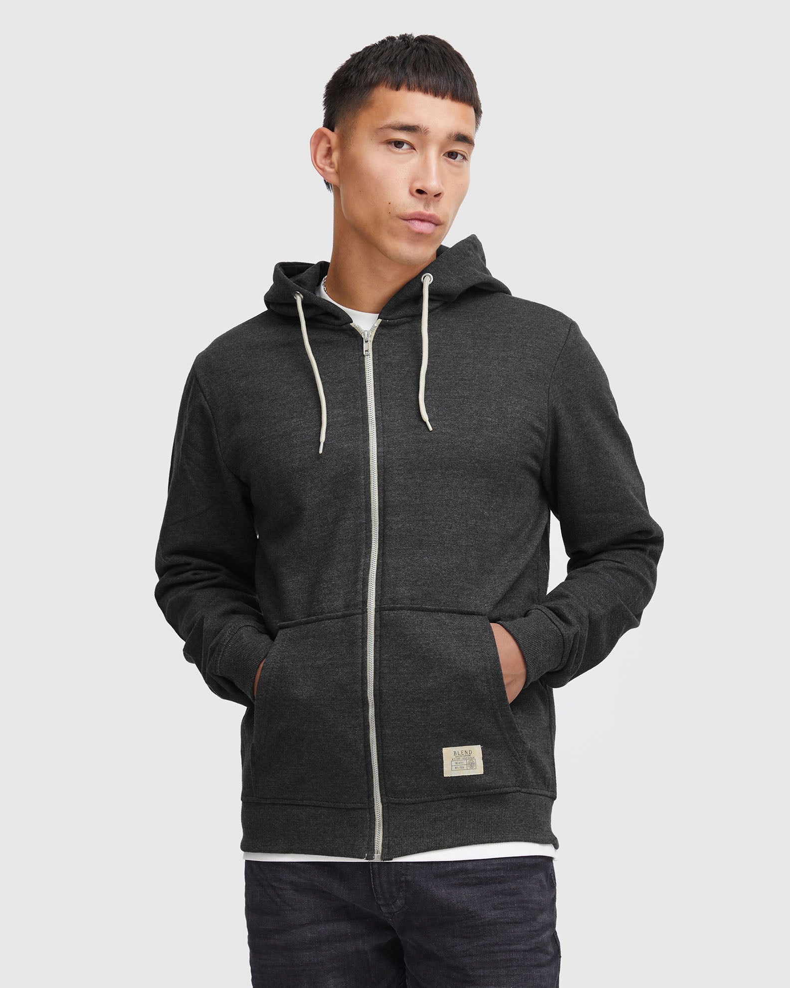 Men's Zip Up Hoodie - Black