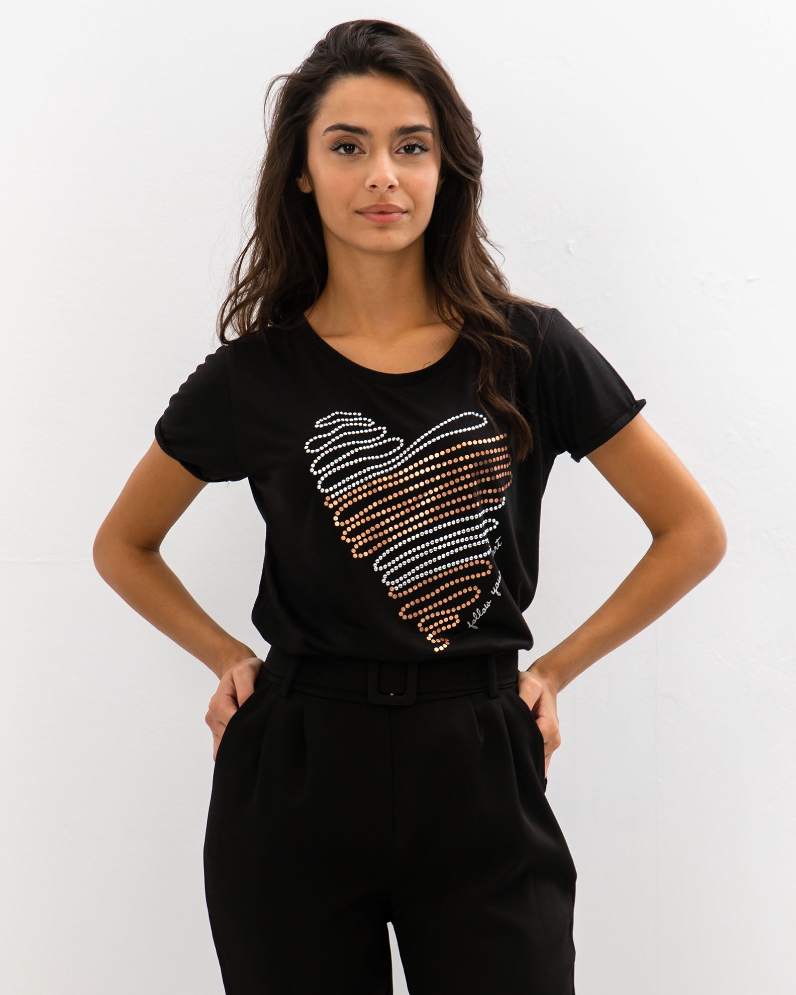 Women's Short Sleeve Blouse 'St44ella'-black