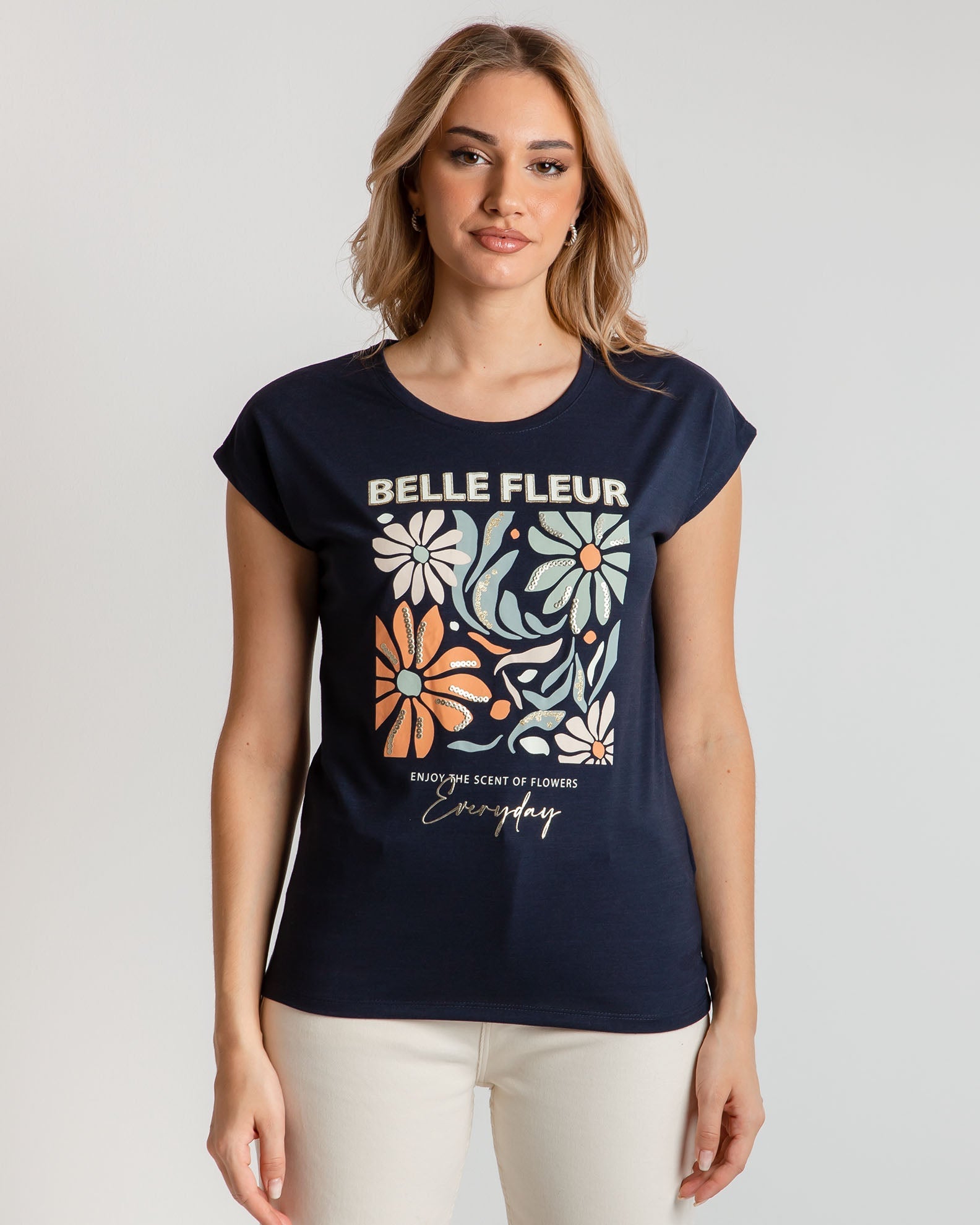 Women's blouse with print 'So44leia'-navy