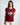 Women's short-sleeved blouse with 'Re44gini' print-ruby red