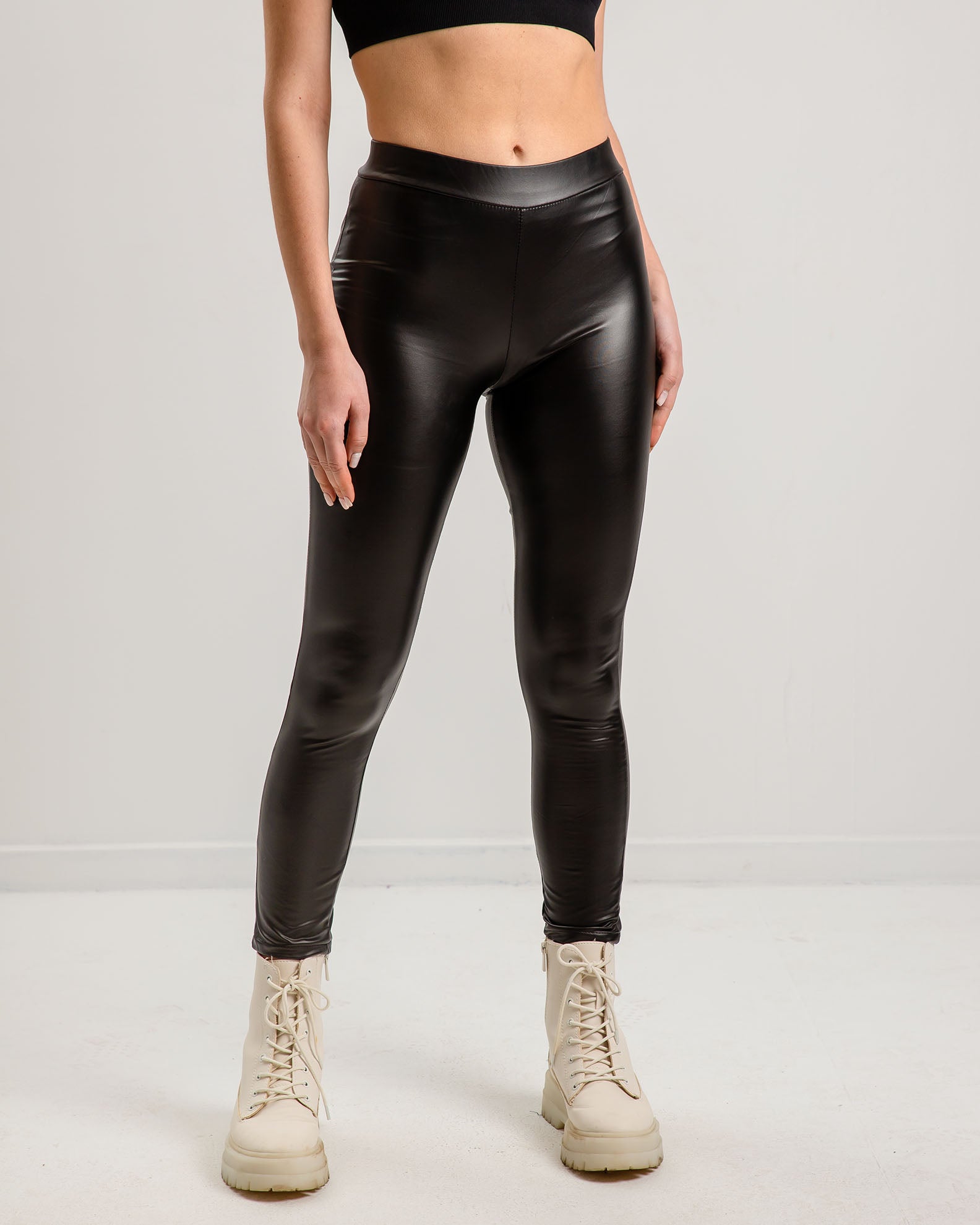 Women's Leather Look Leggings 'Lo44la'-black