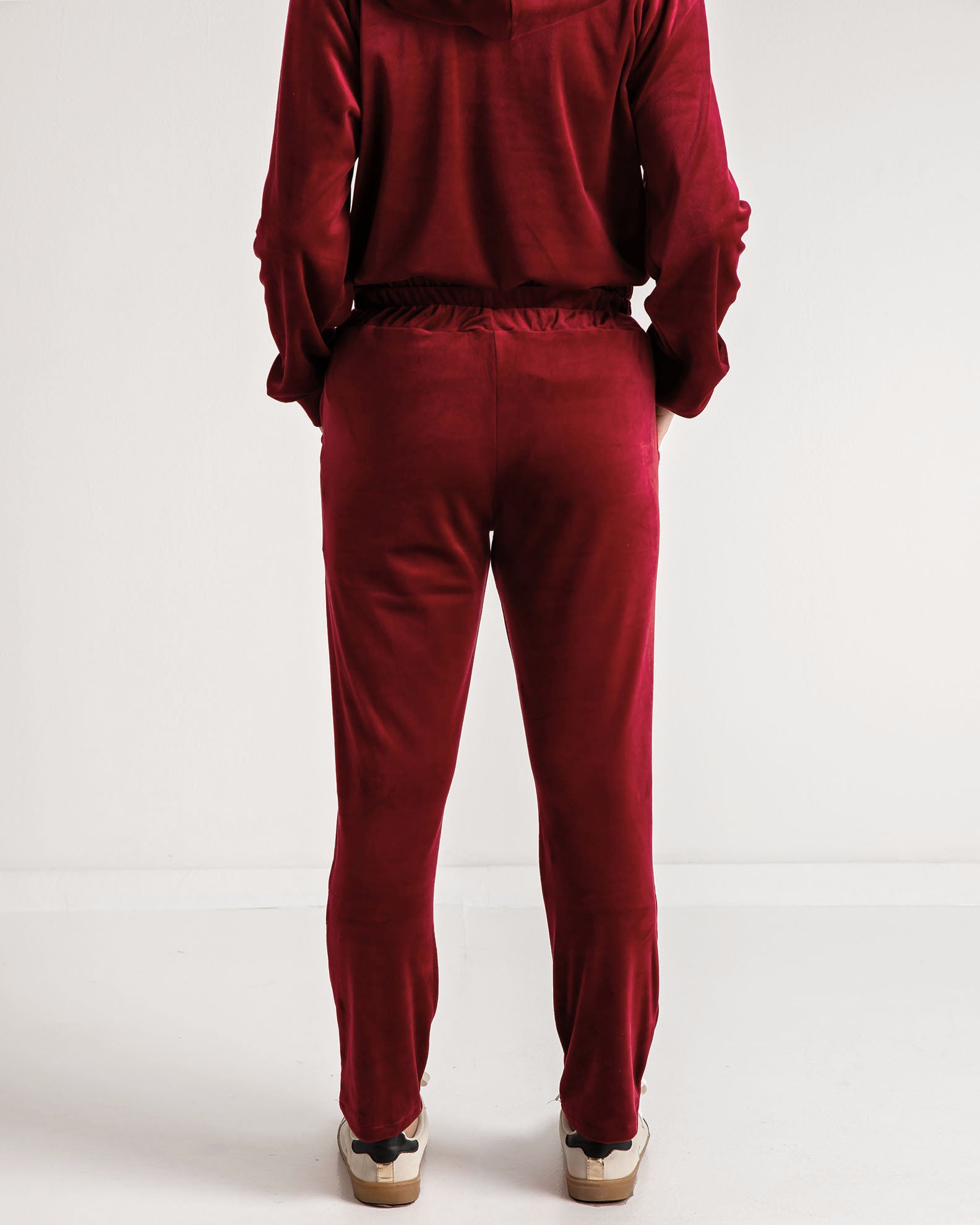 Women's velor pants 'Al44va'-ruby red