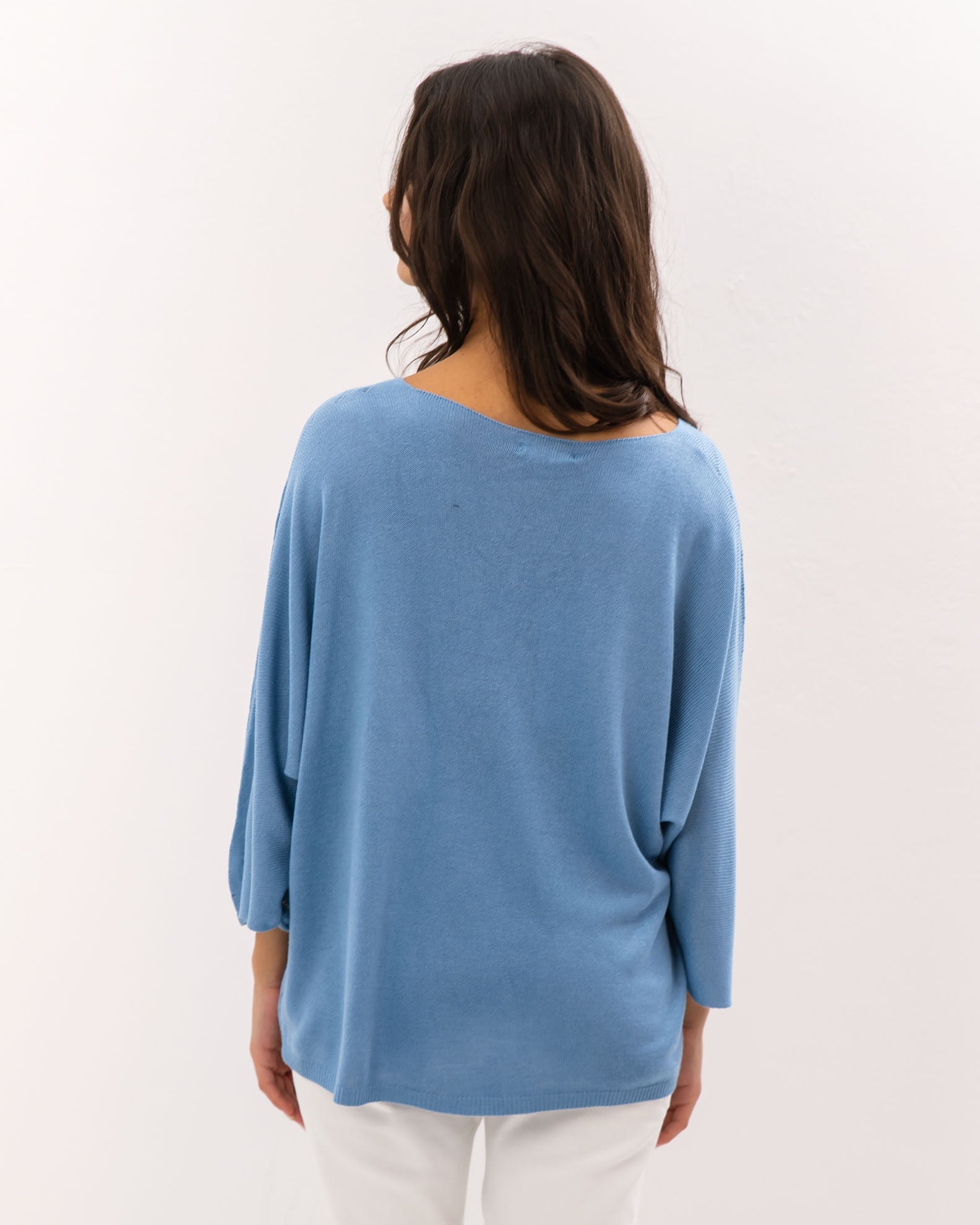 Women's 3/4 Yarn Blouse 'Al44isa'-blue shadow