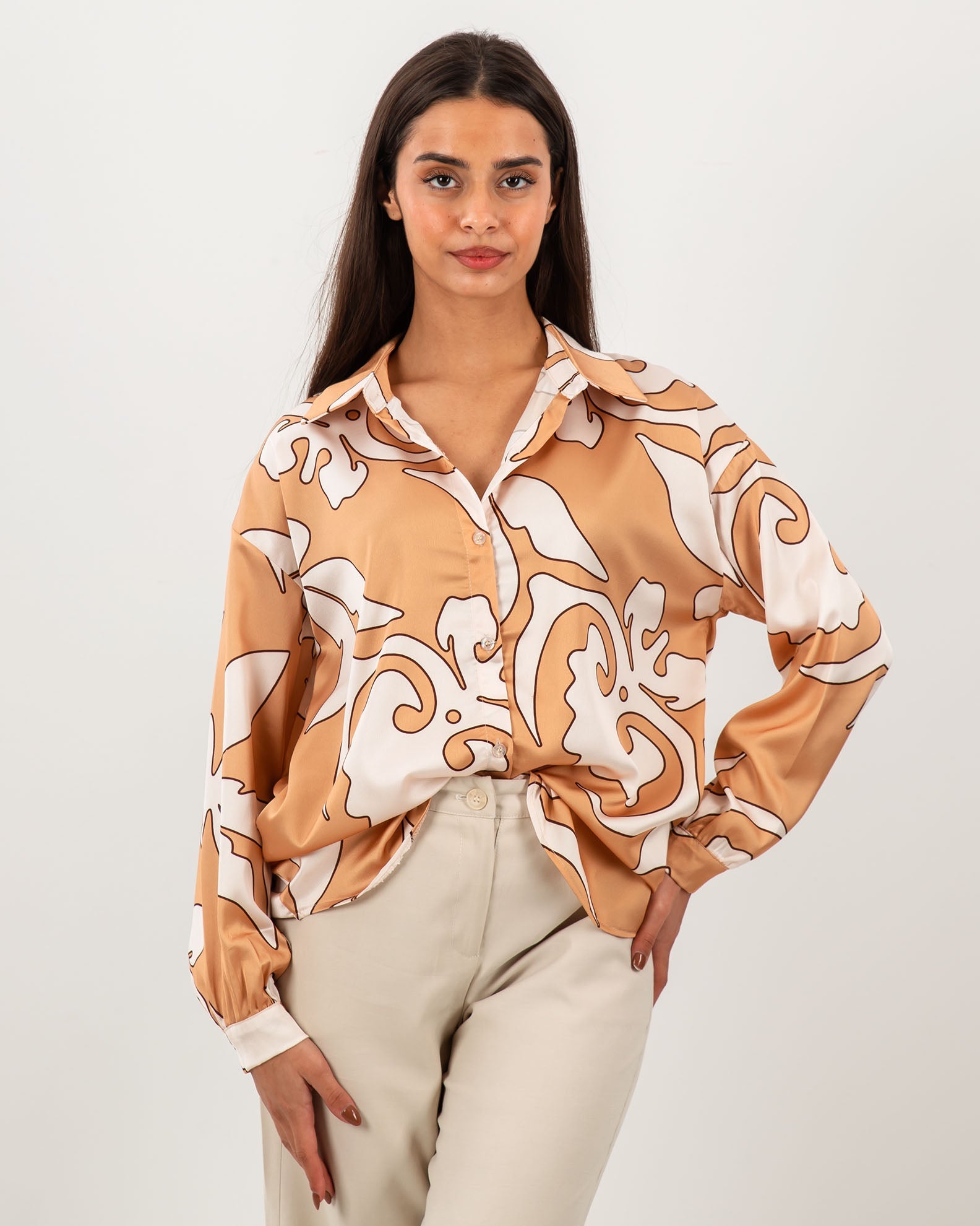 Women's Oversize Shirt 'Joana'-camel