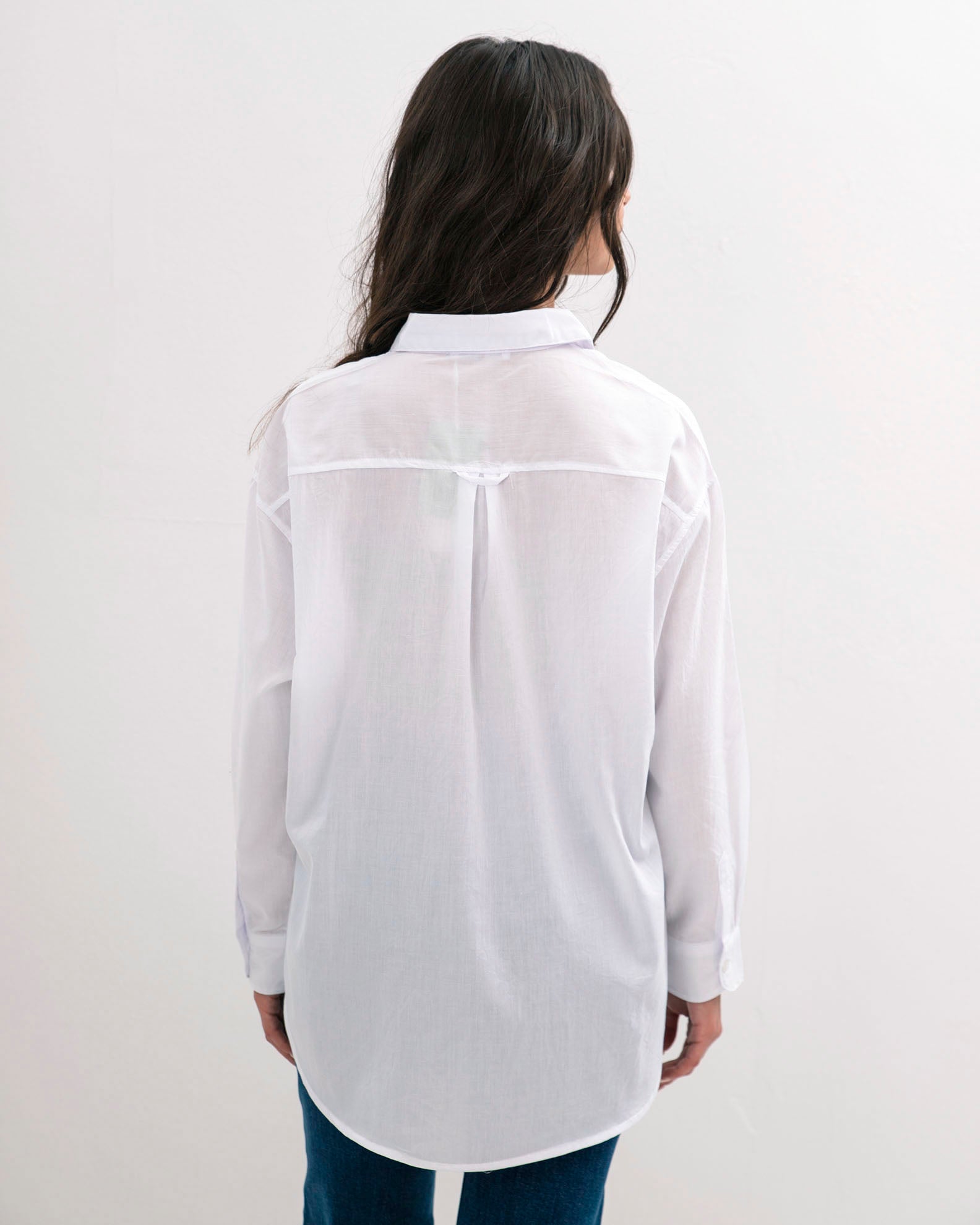 Women's striped oversized shirt 'Au44rora'-white