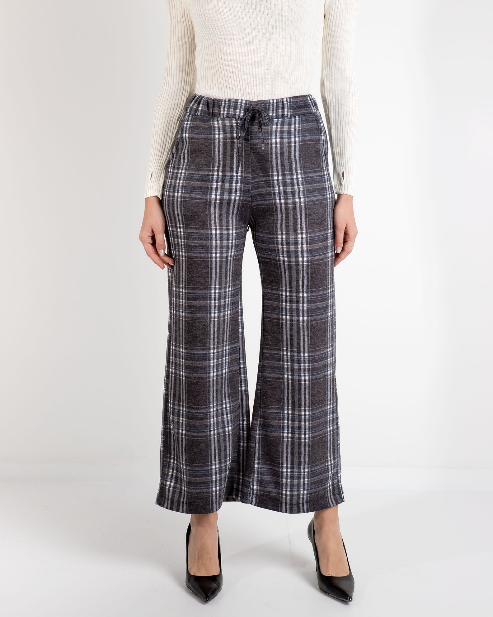 Women's plaid pants 'Ar44lia'-grey check