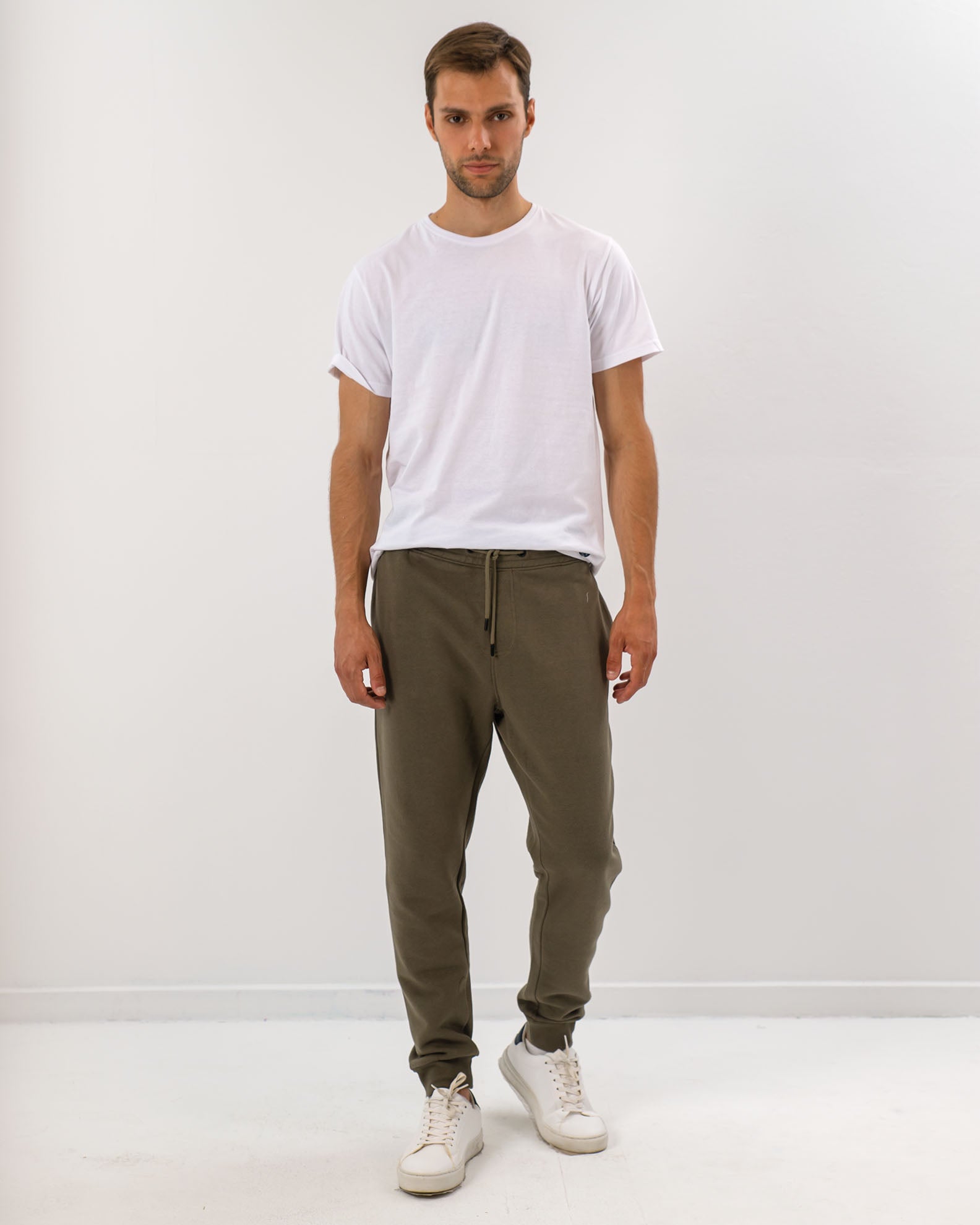 'Sammuel' Elastic Hem Sweatpants for Men-khaki