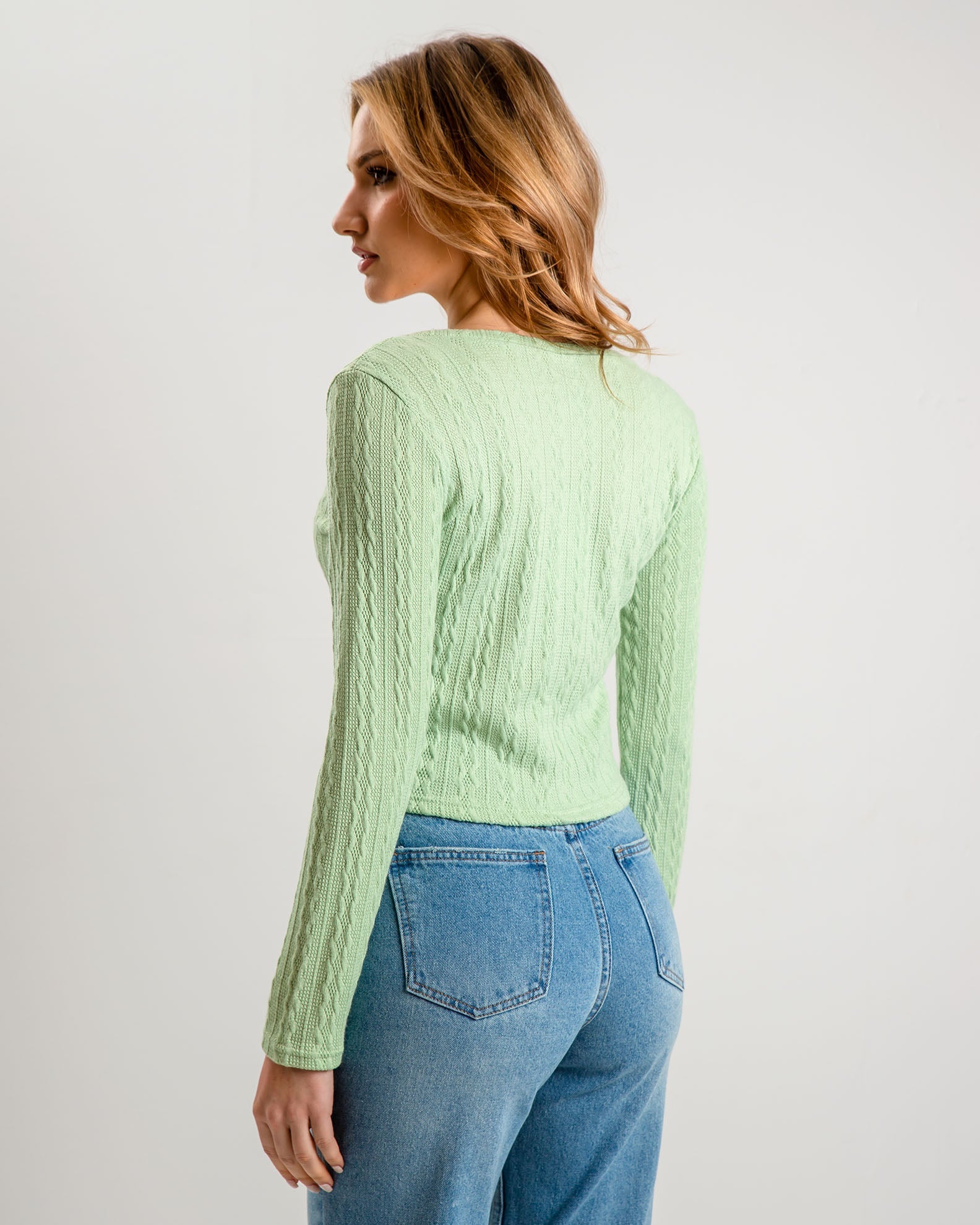 Women's Cardigan with Buttons 'Ad44da'-laurel green