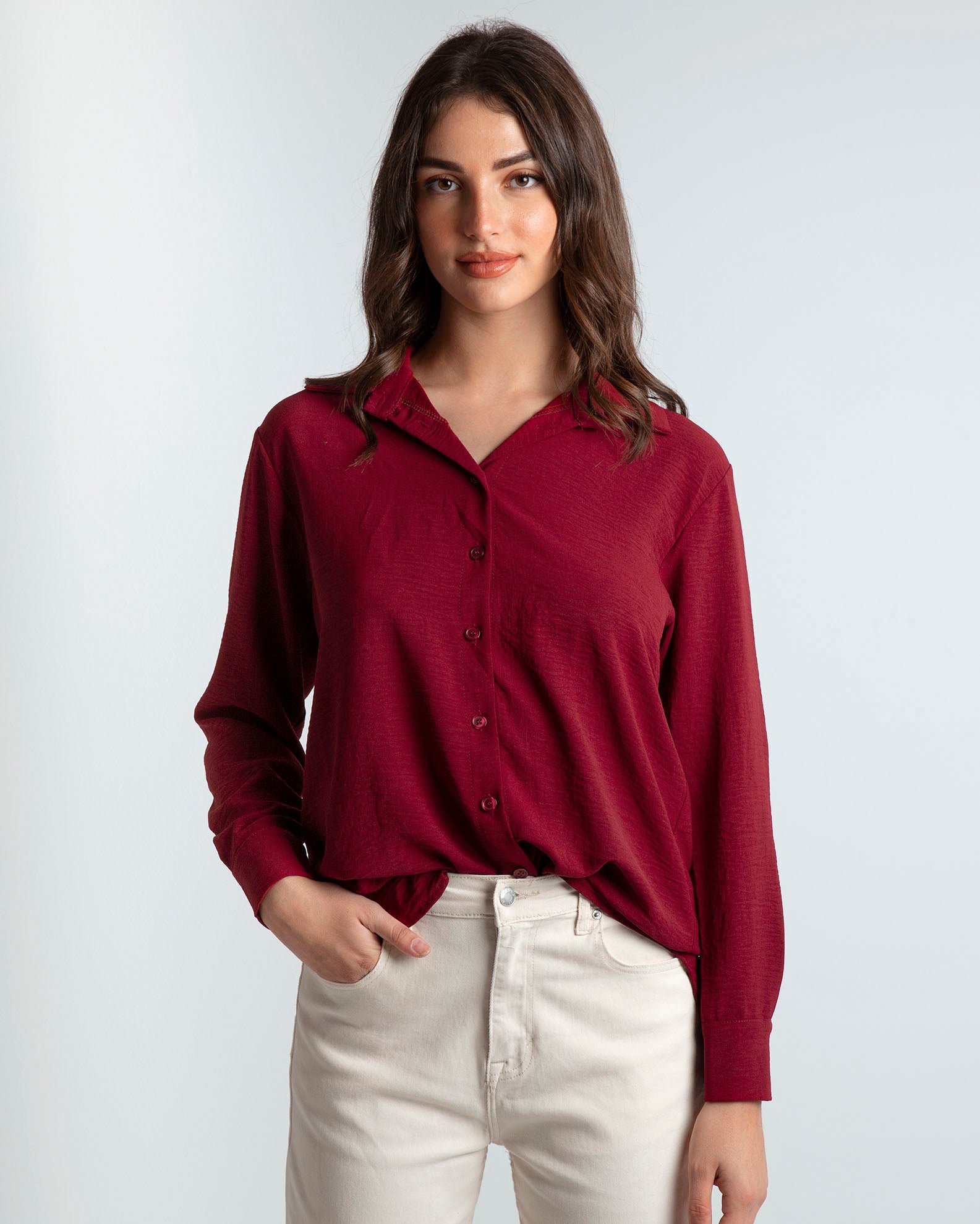 Women's 'Go44ya' waffle shirt - bordeaux