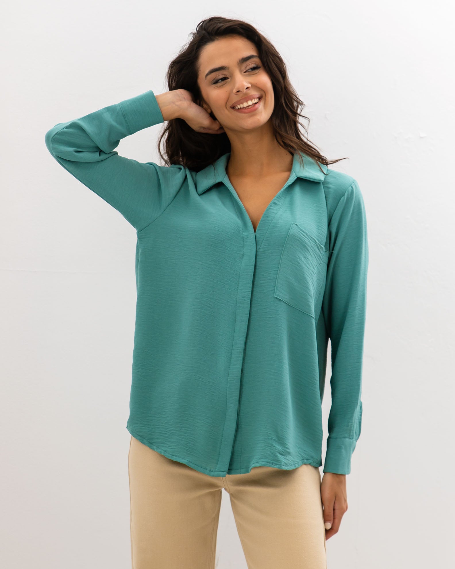 Women's Oversize Shirt 'Ta44bi'-teal