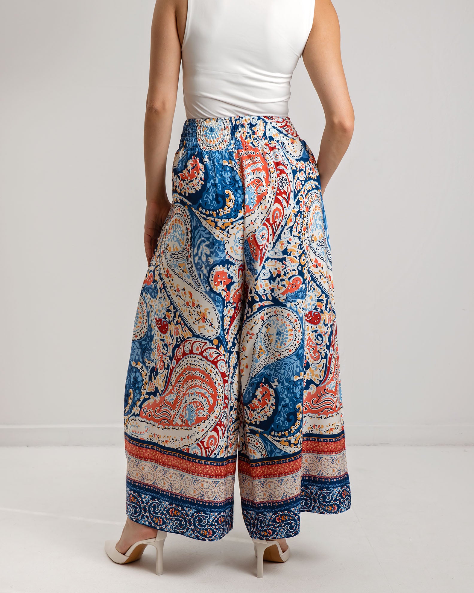 Women's printed trousers 'Ro44sie'-blue div