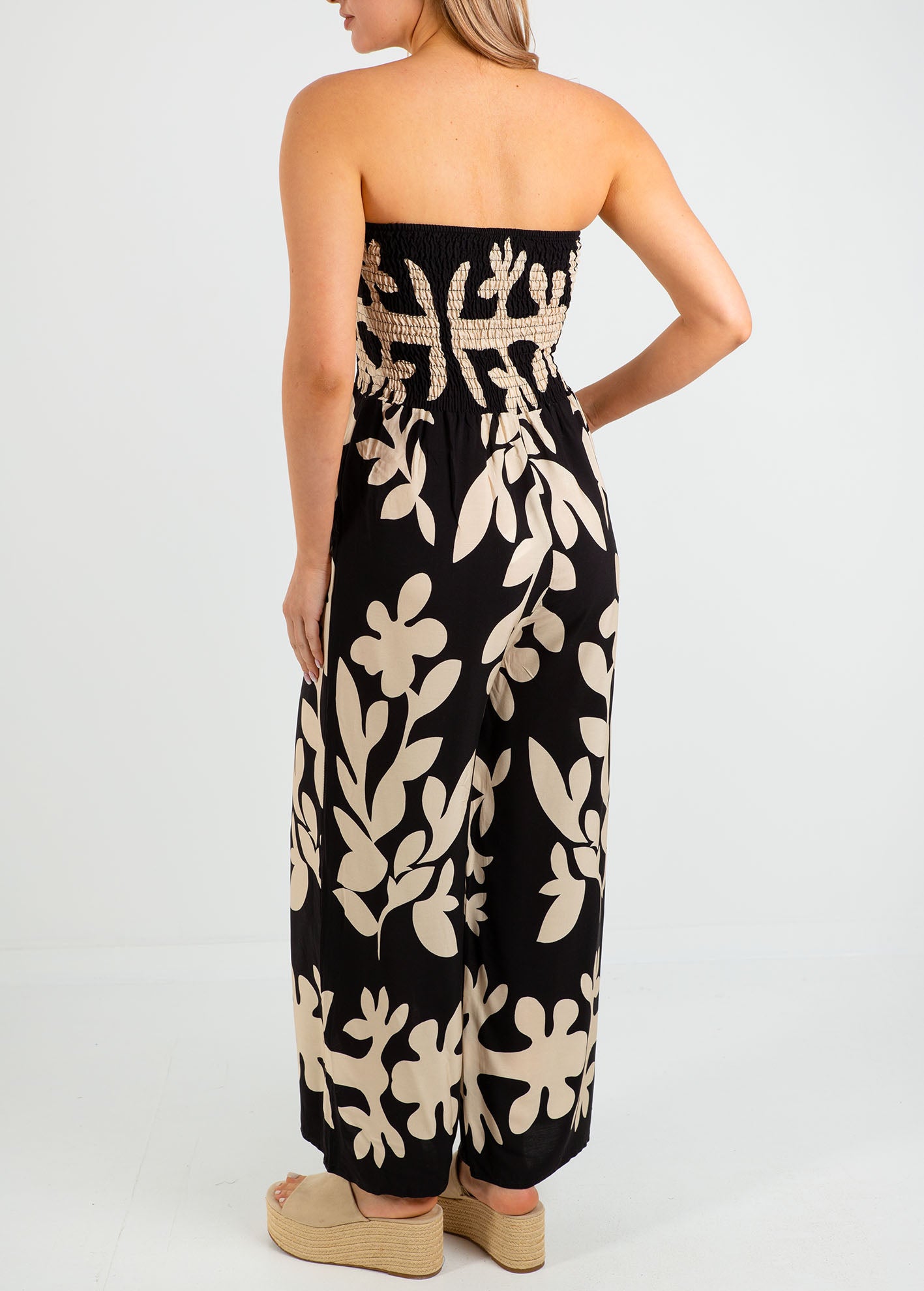 Γυναικεία ολόσωμη φόρμα εμπριμέ 'Ja44nina'-black offwhite div