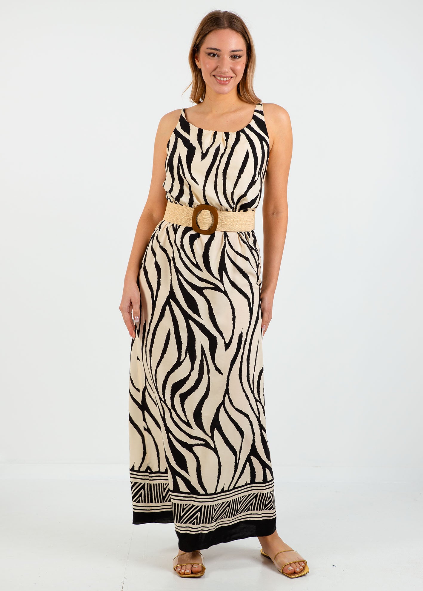 Φόρεμα αμάνικο maxi 'Do44ris'-beige div