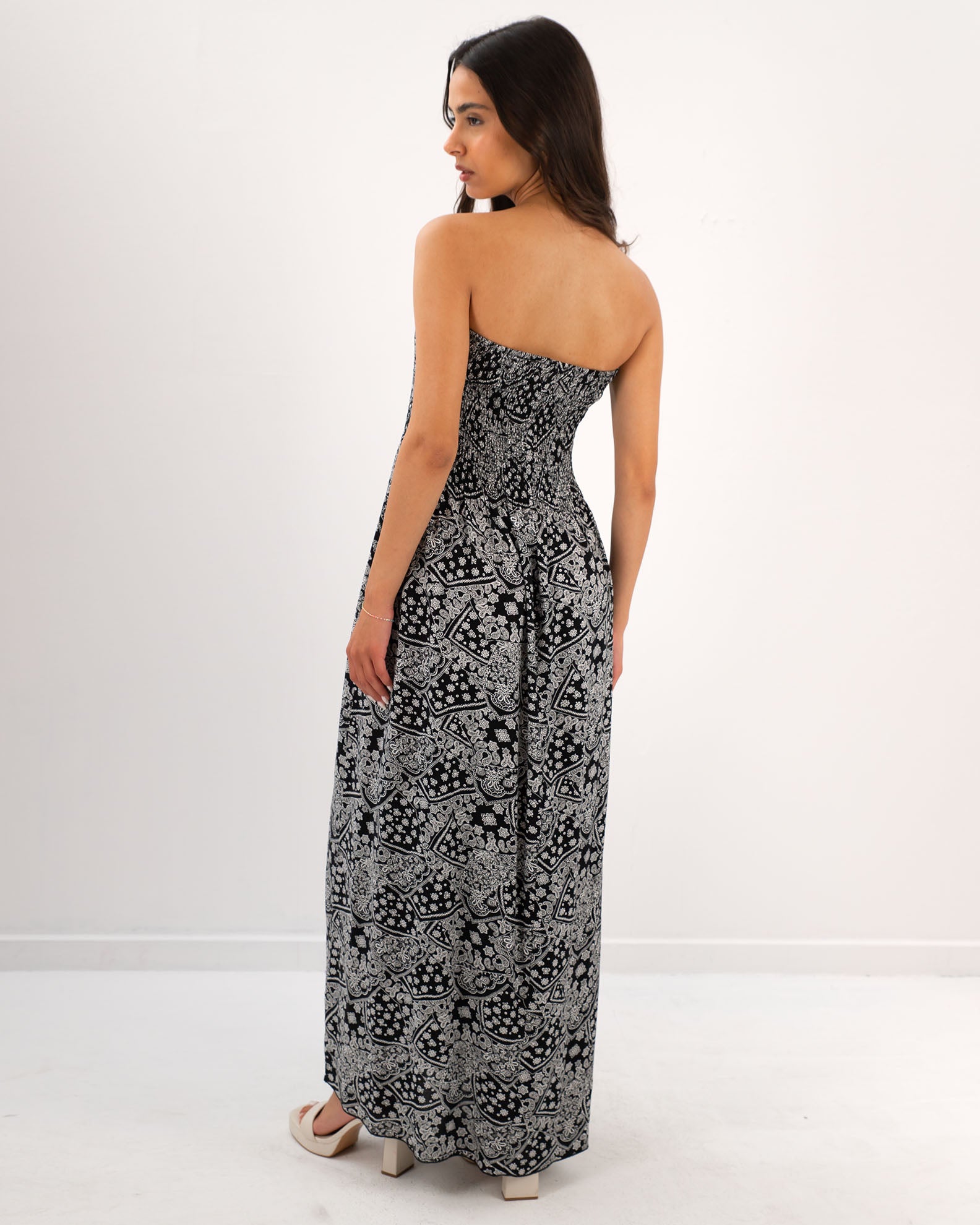Μάξι εμρπιμέ φόρεμα 'No44elia'-black paisley
