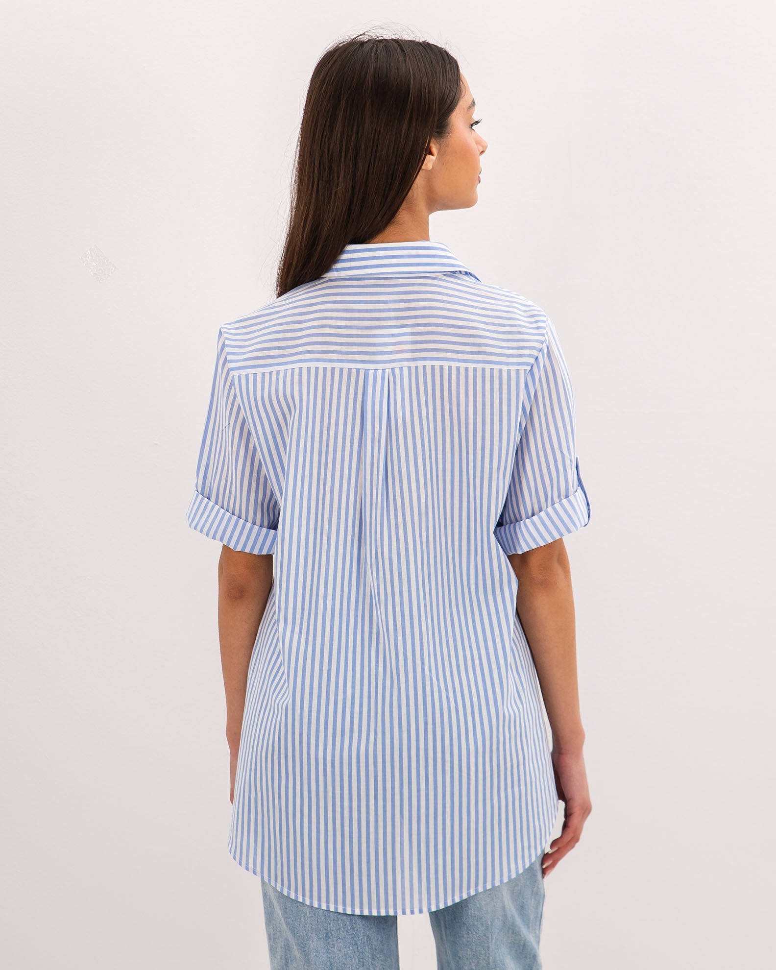 Women's 3/4 Shirt 'He44dda'-lblue stripe