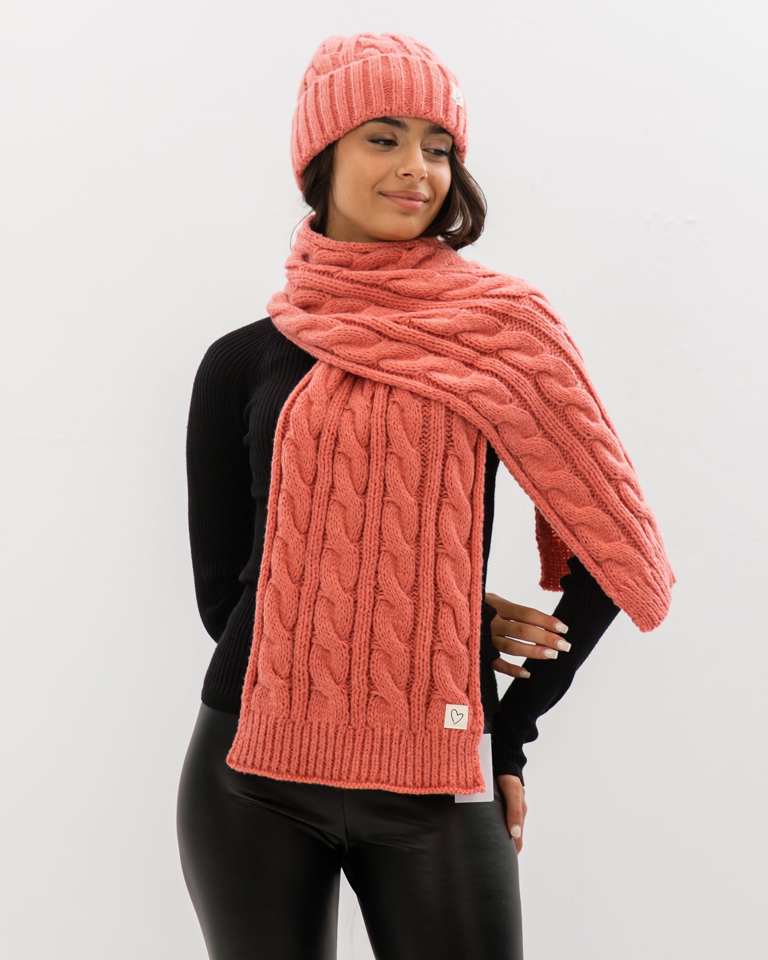 Women's Scarf with Knitting Pattern 'Ge44ma'-astro dust