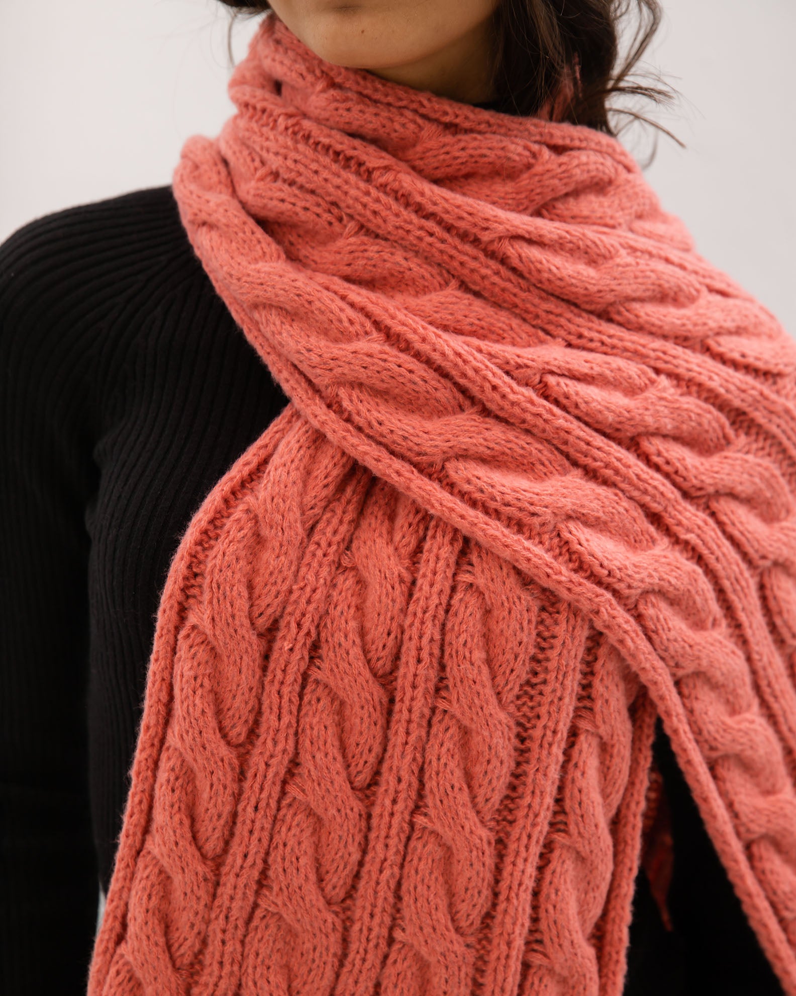 Women's Scarf with Knitting Pattern 'Ge44ma'-astro dust