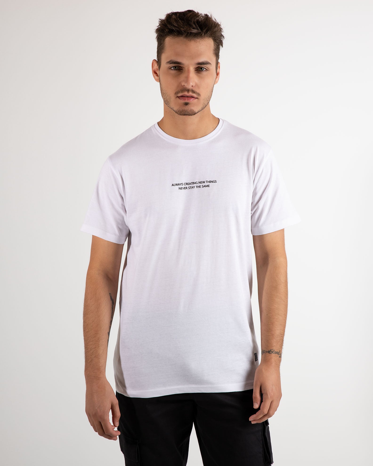 Men's short-sleeved shirt 'Always'-WHITE