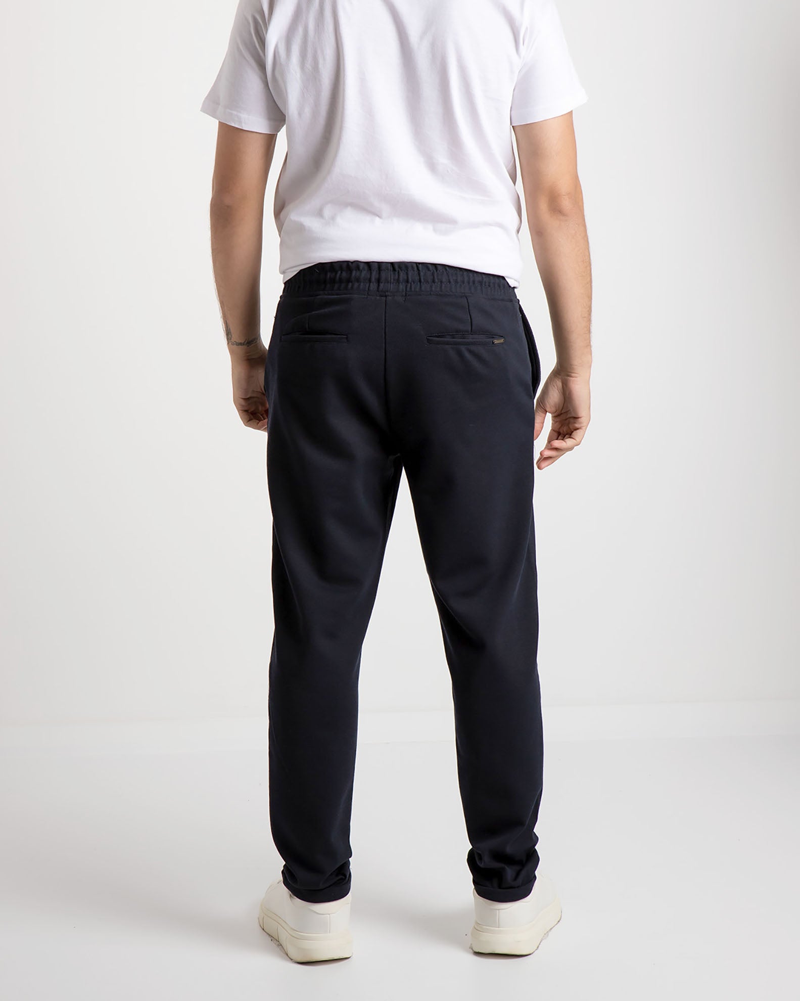 Men's pique trousers 'Byron'-BLACK