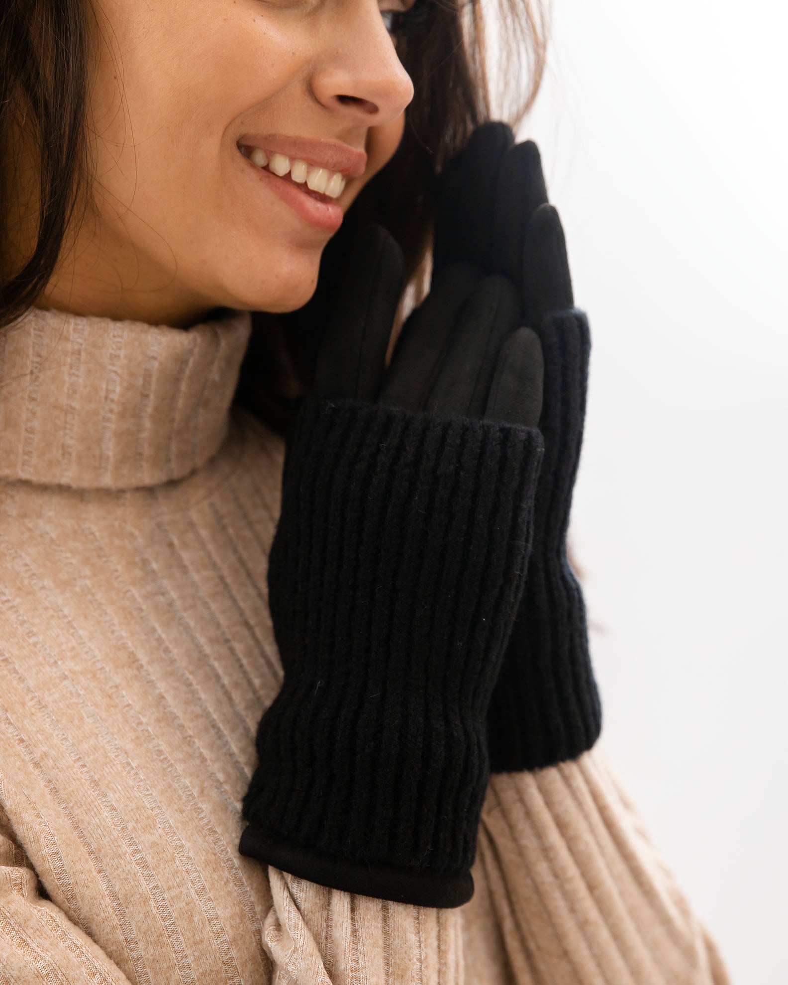 Women's knitted gloves Ha44zel-black