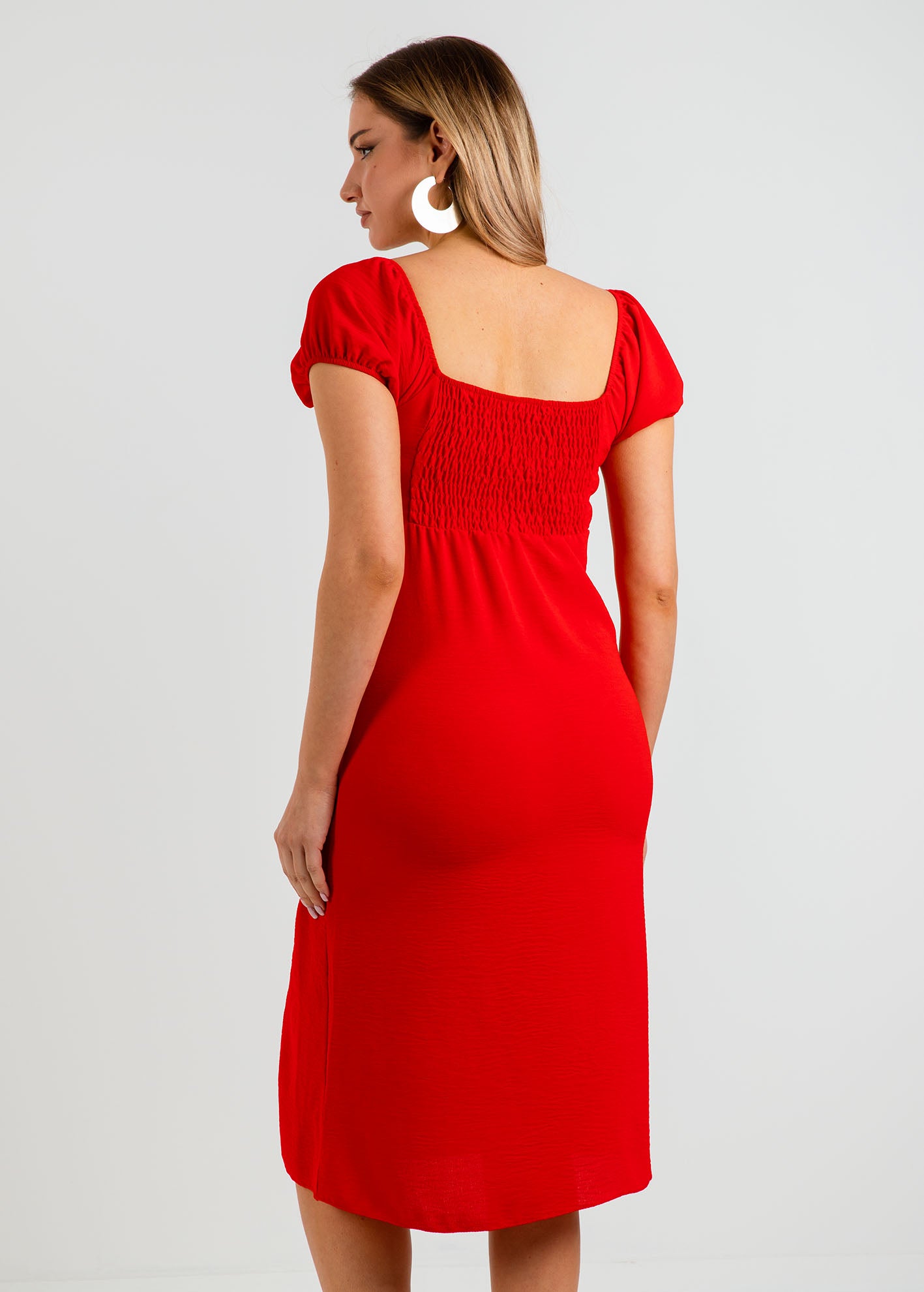 Φόρεμα μίντι κοντομάνικο 'Gi44sa'-scarlet red