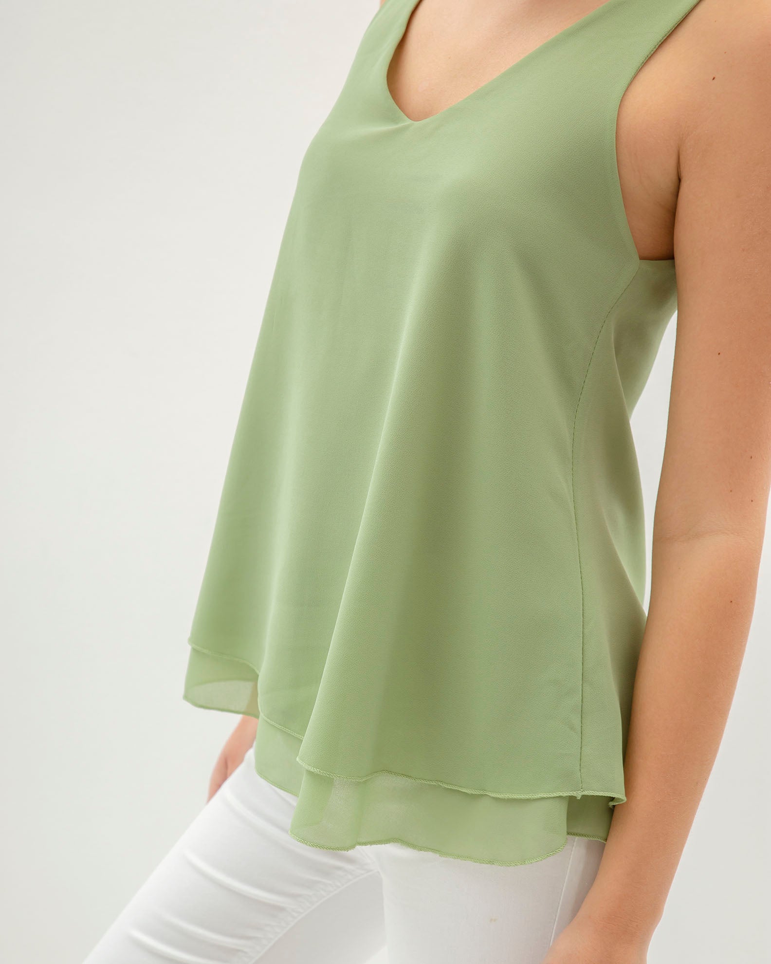 Women's Sleeveless Blouse 'Kani'-SOFT GREEN